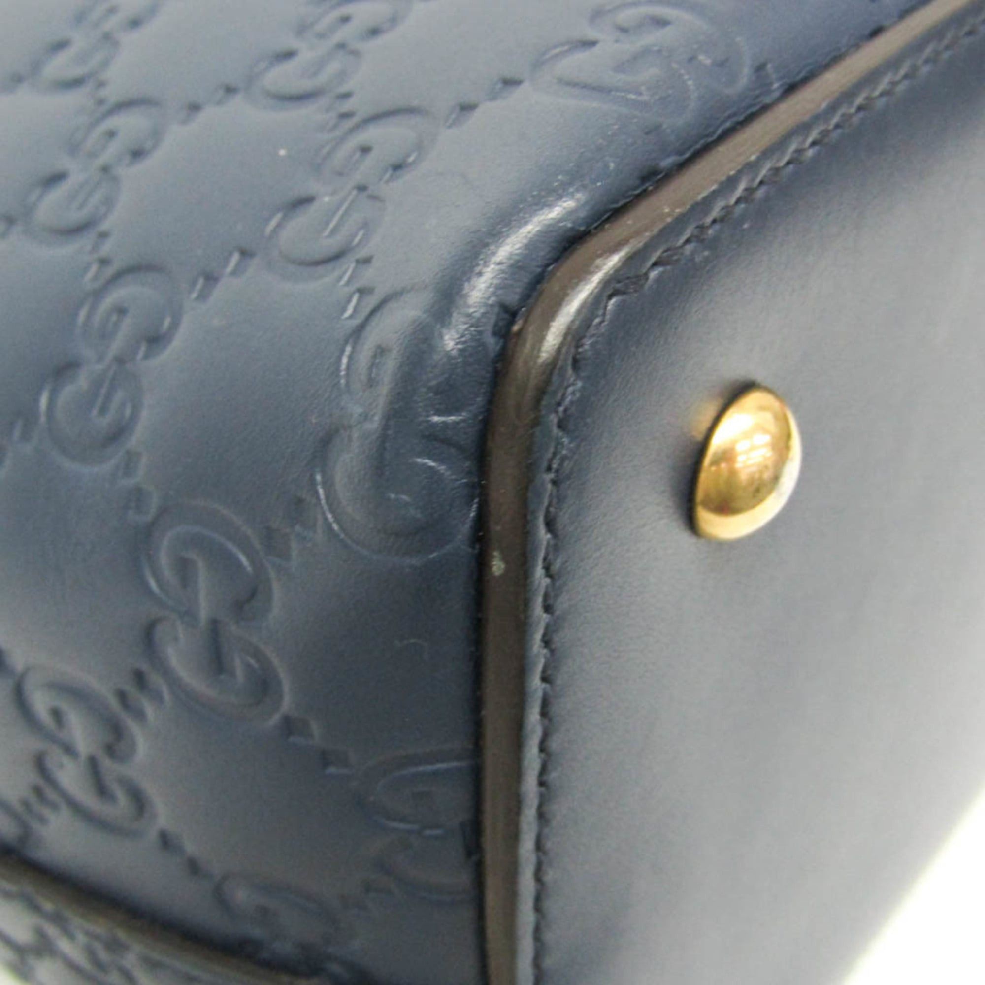 Gucci Gucci Guccissima 428226 Women's Leather Handbag,Shoulder Bag Blue Size ONE SIZE - 4 Thumbnail