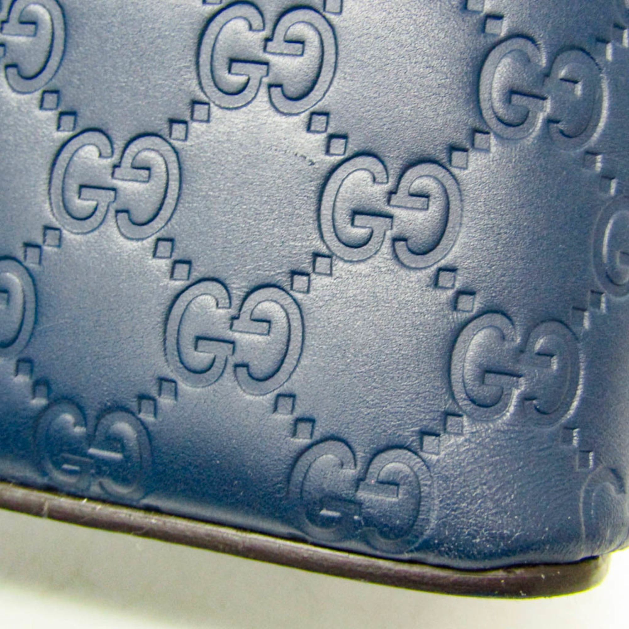 Gucci Gucci Guccissima 428226 Women's Leather Handbag,Shoulder Bag Blue Size ONE SIZE - 8 Thumbnail