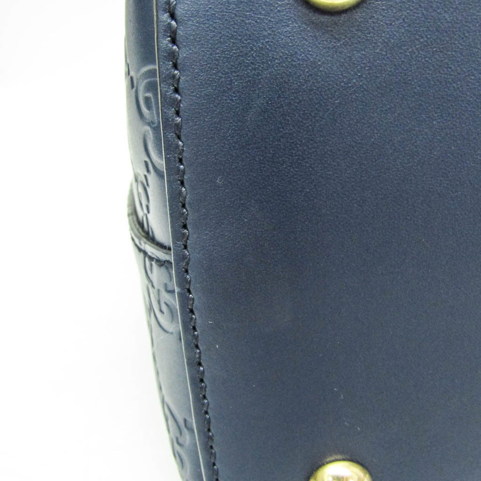 Gucci Gucci Guccissima 428226 Women's Leather Handbag,Shoulder Bag Blue Size ONE SIZE - 5 Thumbnail