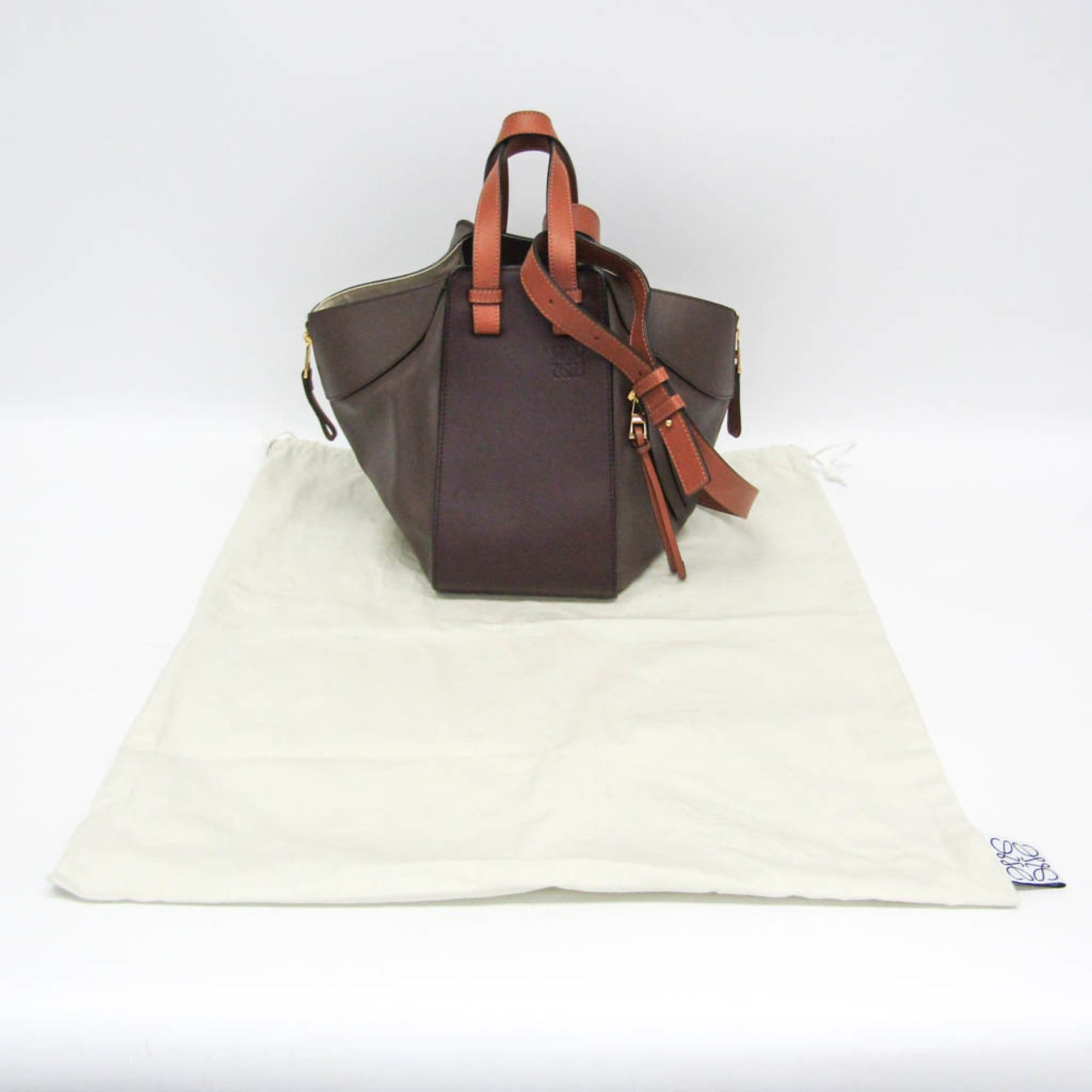 Loewe Loewe Hammock Small Women's Leather Handbag,Shoulder Bag Camel,Dark Purple,Gray Size ONE SIZE - 2 Thumbnail
