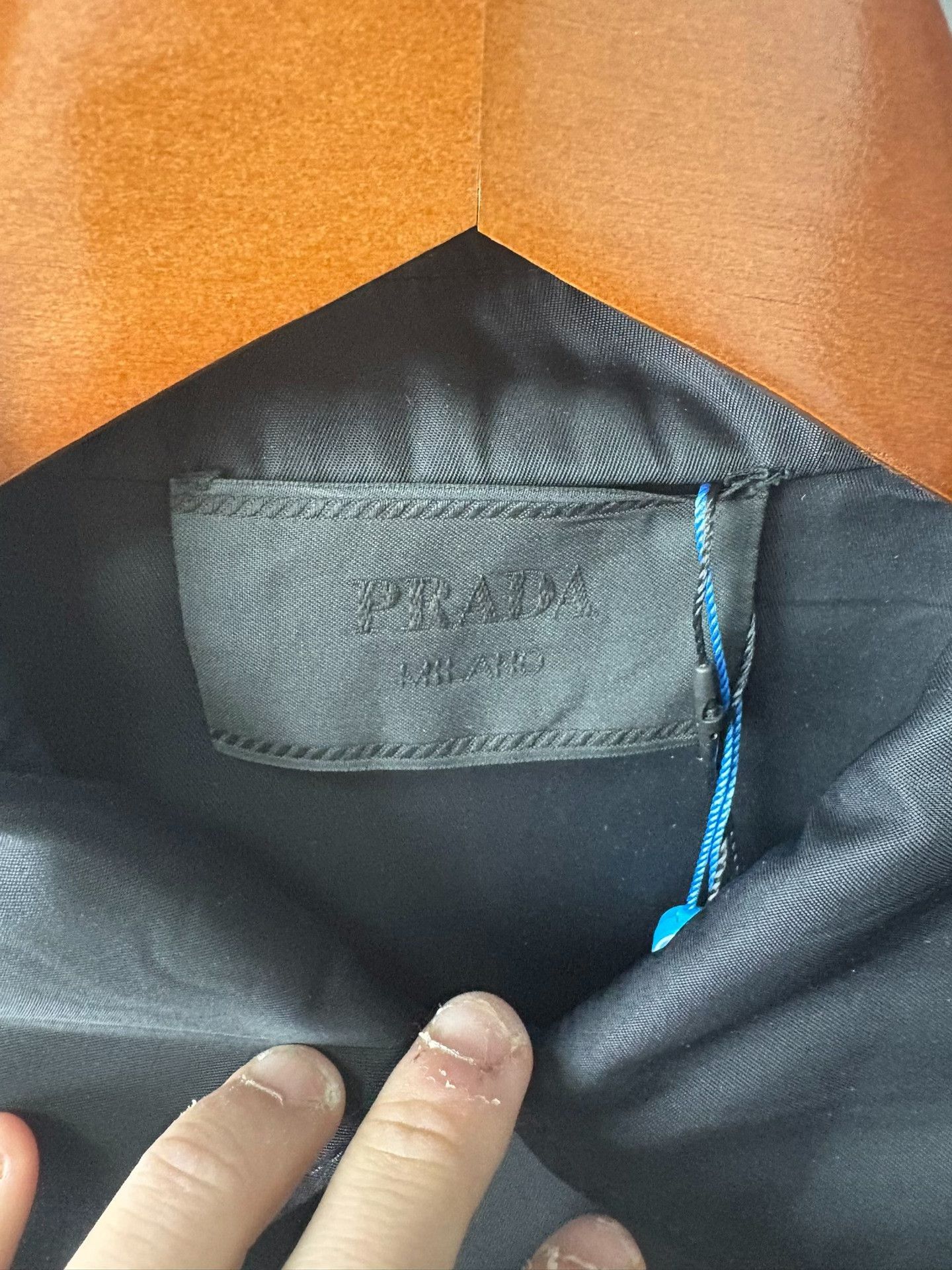 Prada Prada Black Nylon Triangle Logo Shirt Size L Size US L / EU 52-54 / 3 - 4 Thumbnail