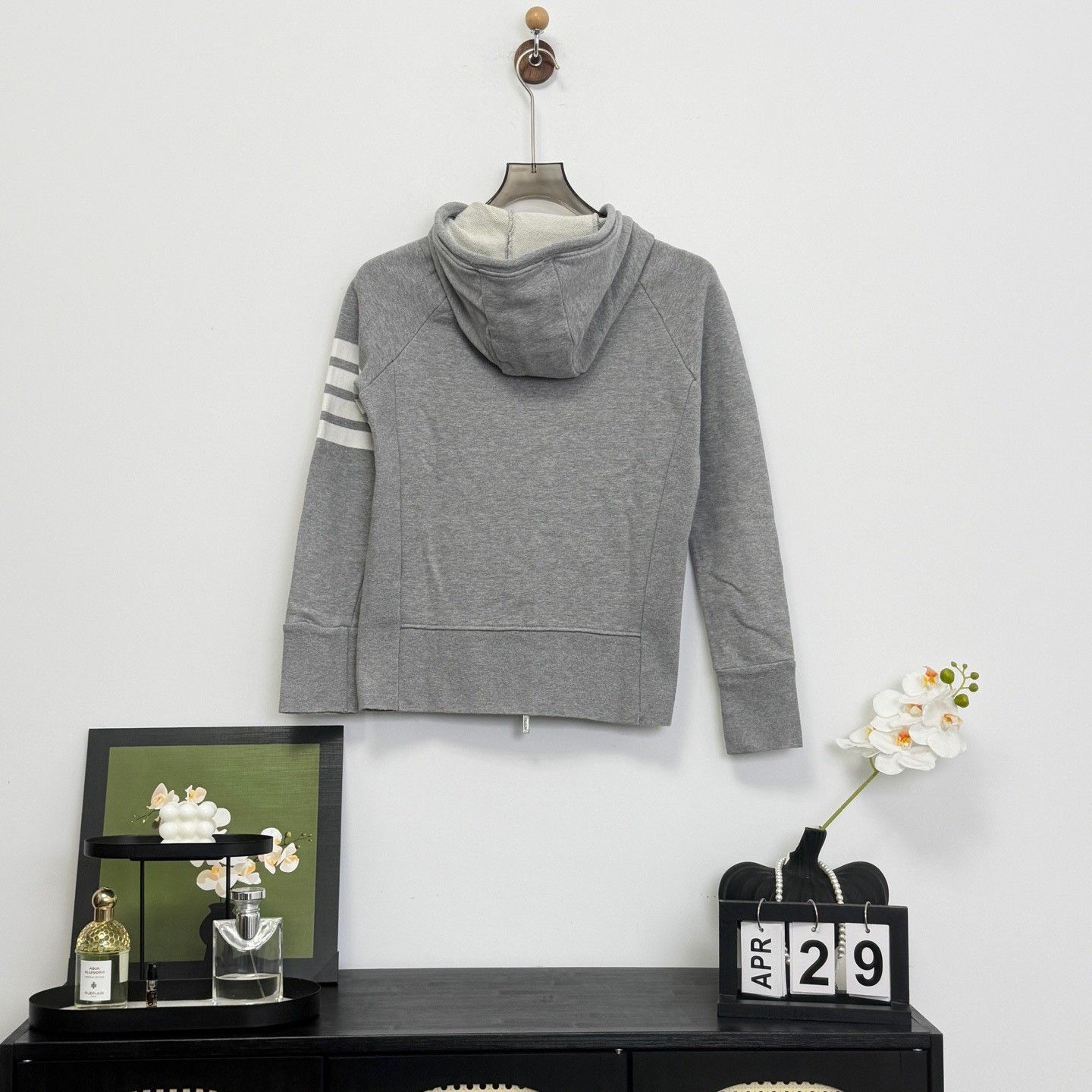 Thom Browne Thom Browne Gray 4-Bar Stripe Zip Hoodie Size 0 Size US XS / EU 42 / 0 - 6 Thumbnail