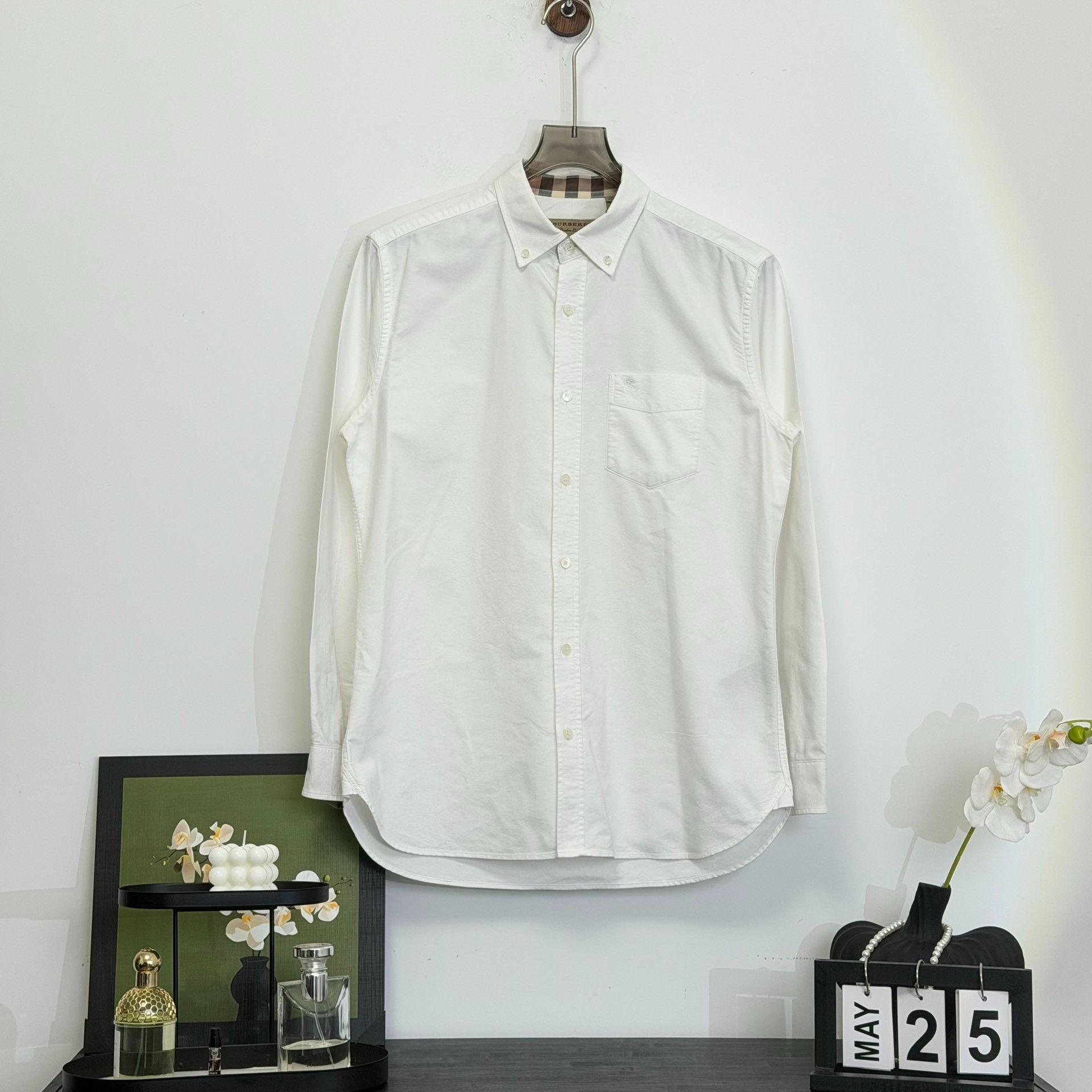 Burberry Burberry Tonal Logo Embroidered White Shirt Size M Size US M / EU 48-50 / 2 - 2 Thumbnail