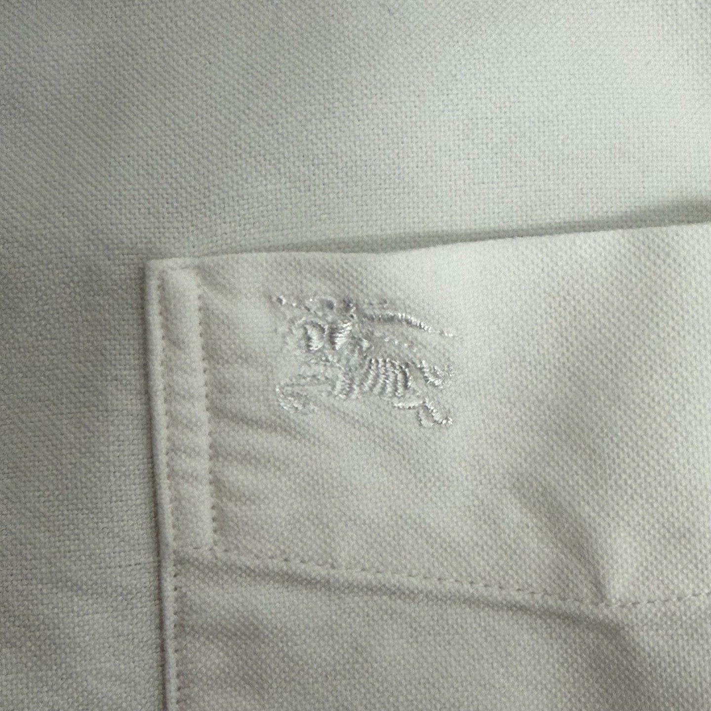 Burberry Burberry Tonal Logo Embroidered White Shirt Size M Size US M / EU 48-50 / 2 - 6 Thumbnail