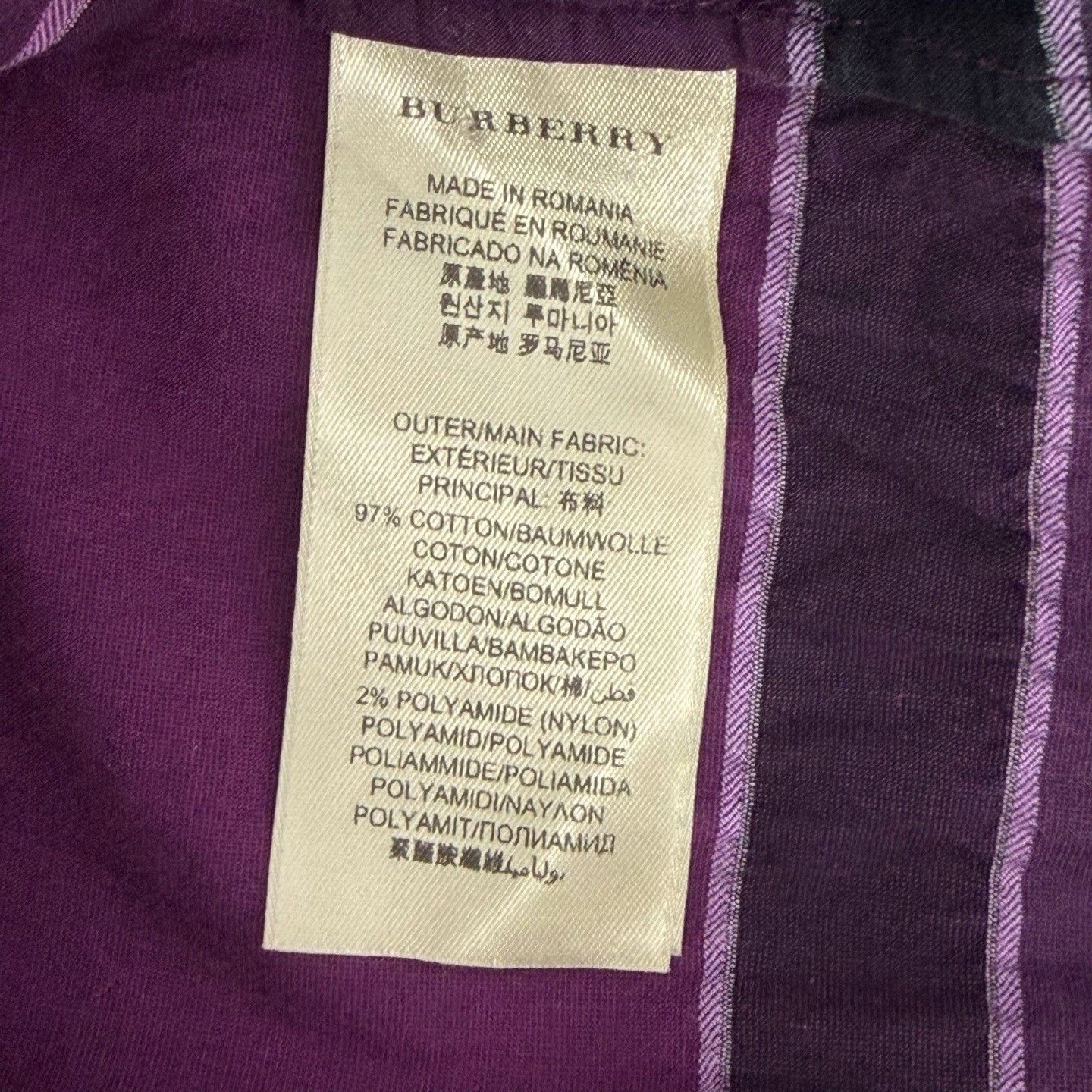 Burberry Burberry Purple Check Button Up Shirt XS Size US XS / EU 42 / 0 - 6 Thumbnail