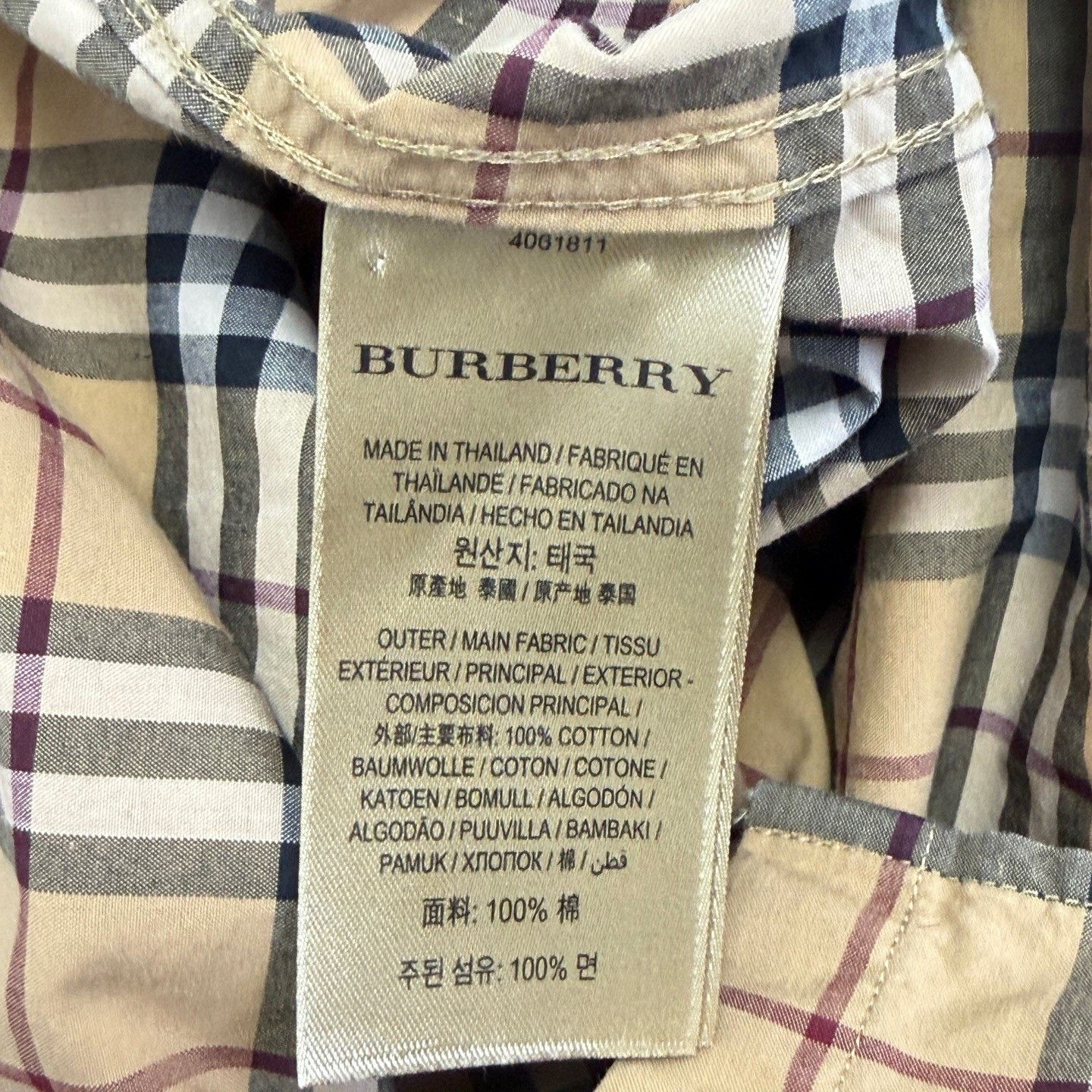 Burberry Burberry Classic Nova Check Shirt M Size US M / EU 48-50 / 2 - 6 Thumbnail