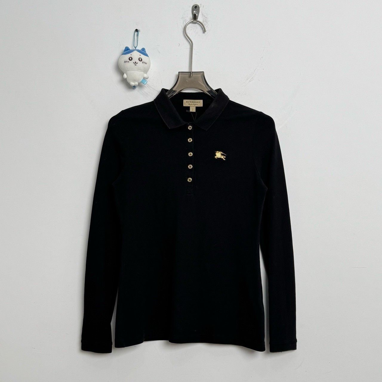Burberry Burberry Gold Knight Logo Long Sleeve Polo S Size S / US 4 / IT 40 - 2 Thumbnail