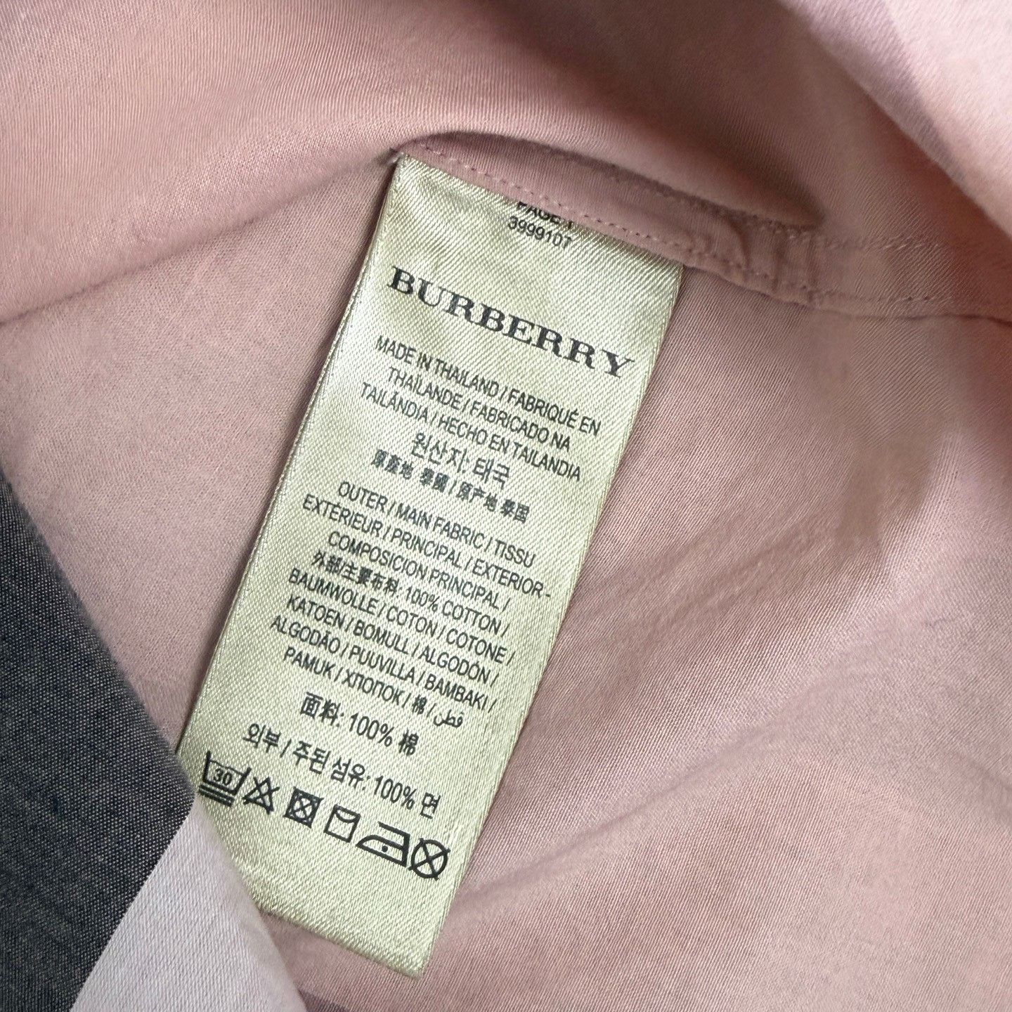 Burberry Burberry Pink Check Button Up Shirt XS Size XS / US 0-2 / IT 36-38 - 6 Thumbnail
