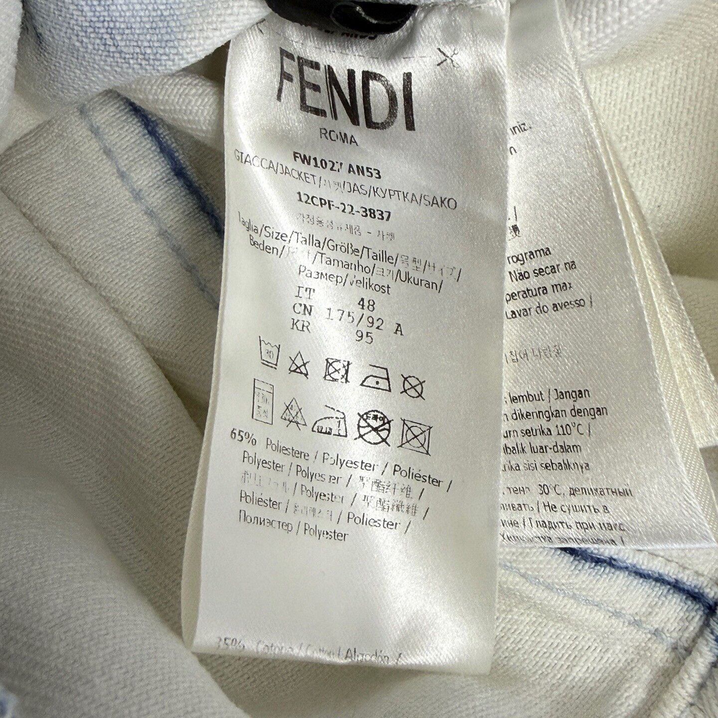 Fendi Fendi Shaded FF Logo Denim Jacket Size 48 Size US M / EU 48-50 / 2 - 6 Thumbnail