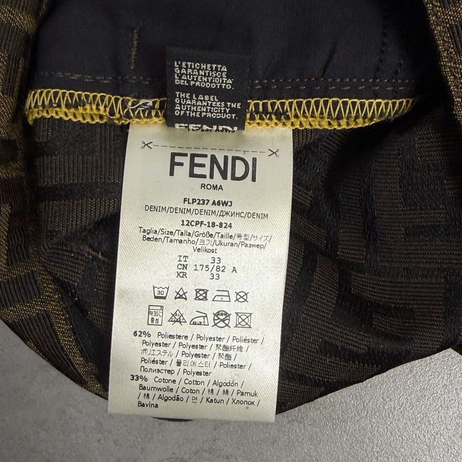 Fendi Fendi Zucca Print Denim Jeans 33 Size US 33 - 6 Thumbnail