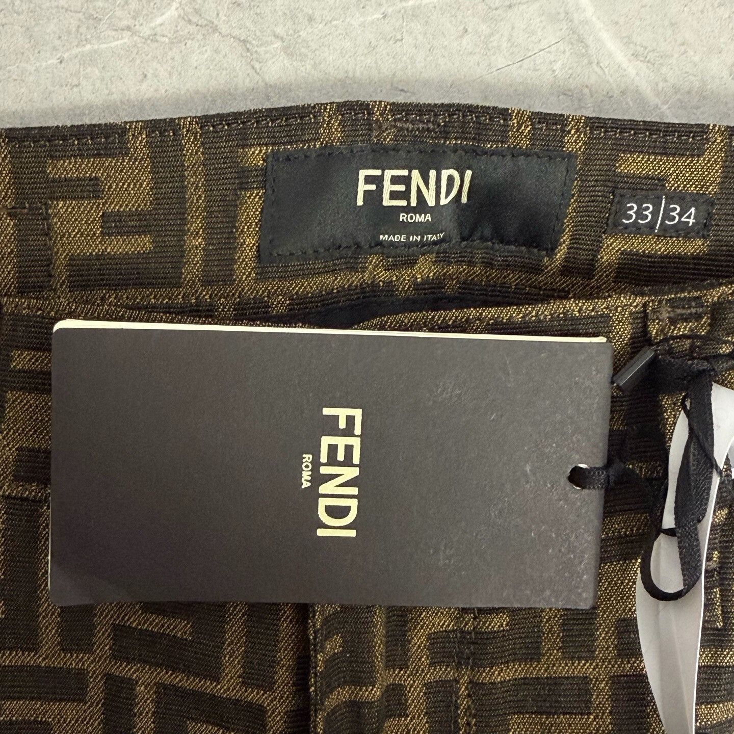 Fendi Fendi Monogram Zucca Print Denim Jeans 33 Size US 33 - 3 Thumbnail