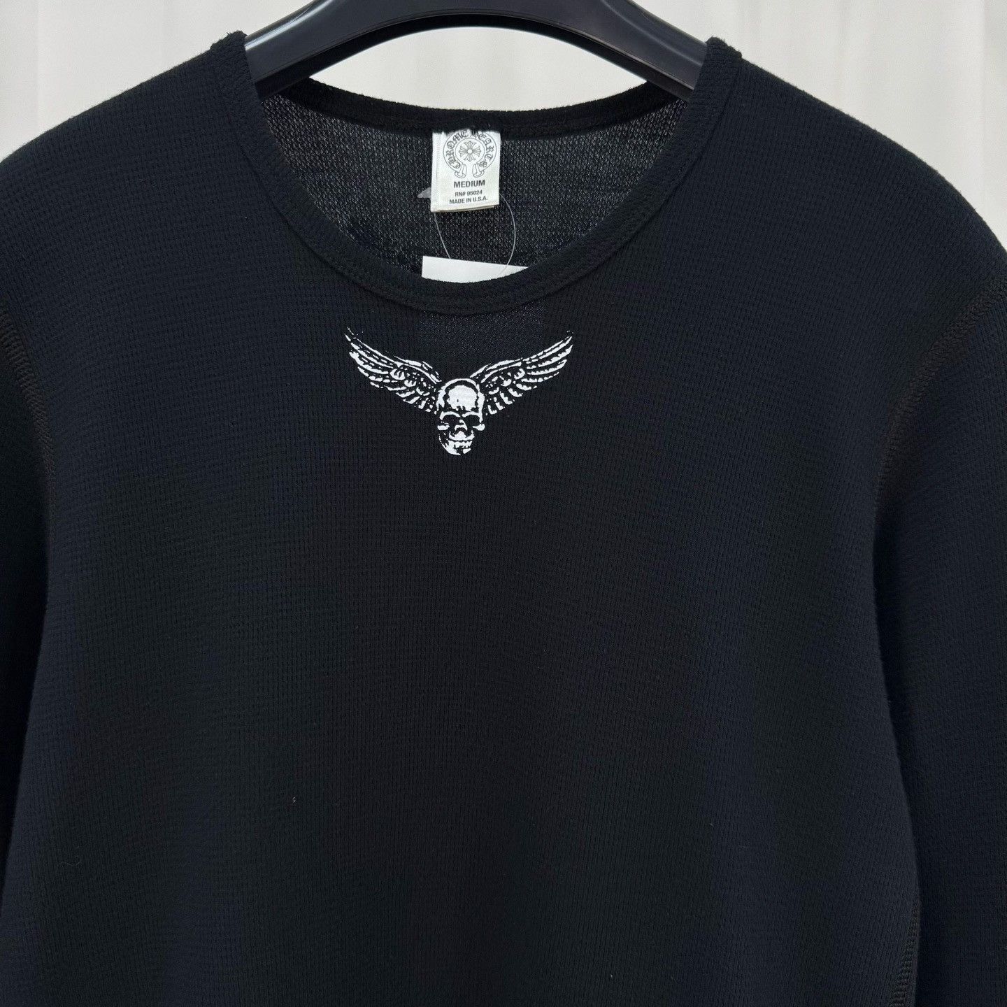 Chrome Hearts CHROME HEARTS Foti Winged Skull Waffle Knit Tee M Size US M / EU 48-50 / 2 - 4 Thumbnail