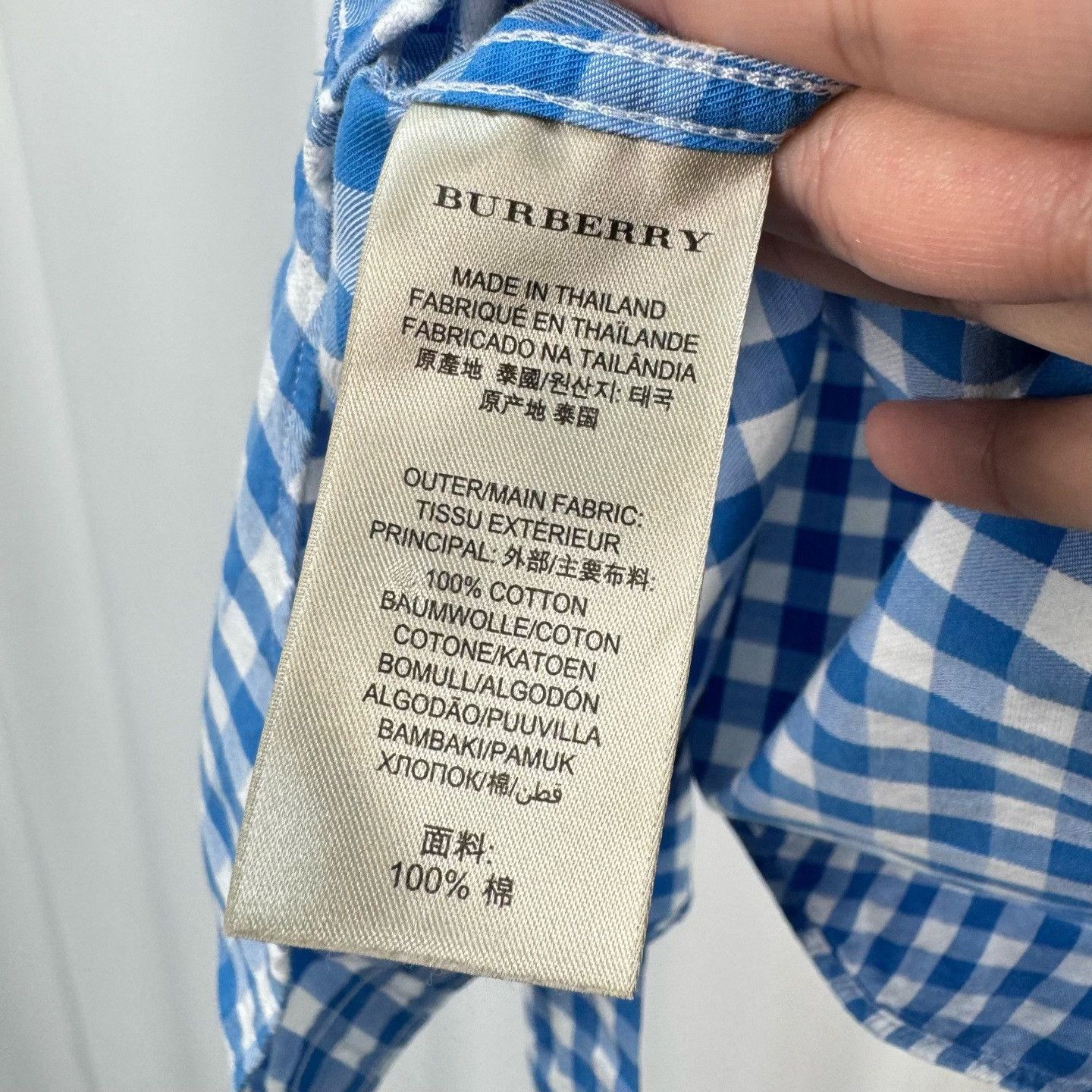 Burberry Burberry Brit Gingham Check Short Sleeve Shirt Size M Size US M / EU 48-50 / 2 - 7 Thumbnail