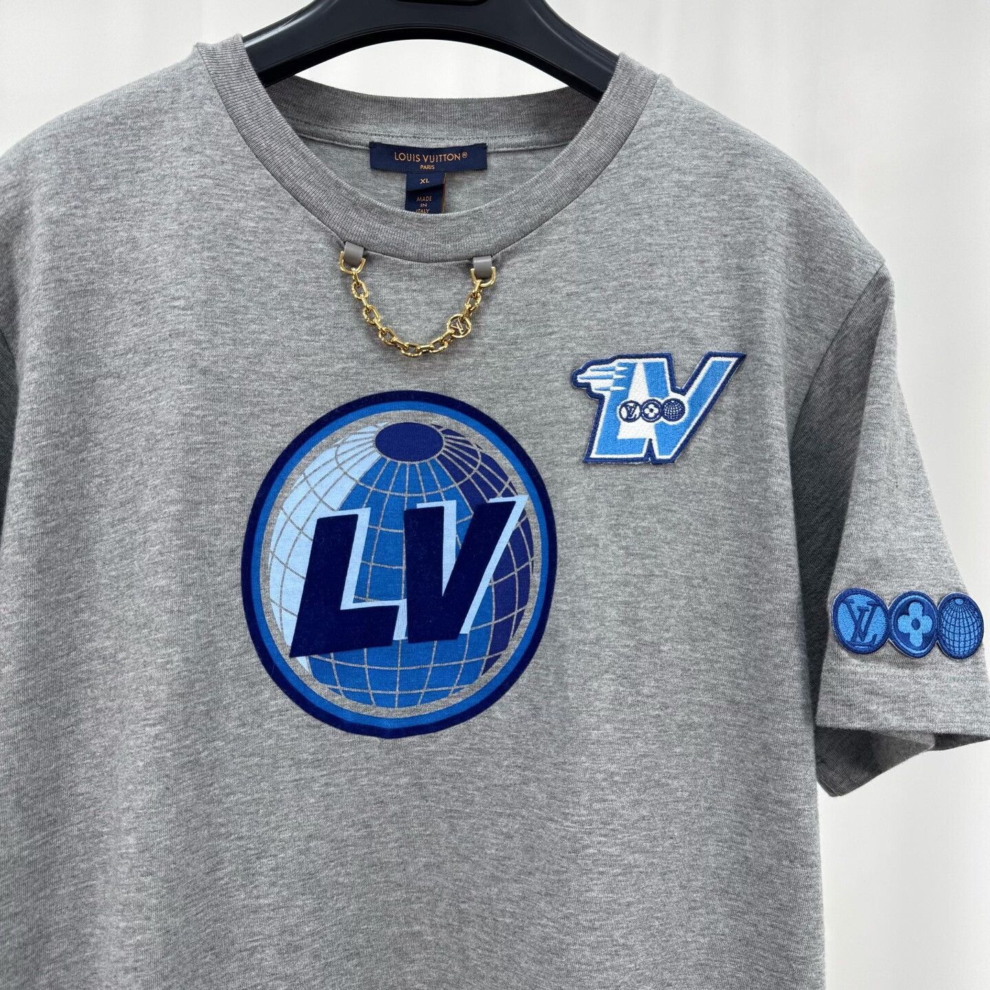 Louis Vuitton Louis Vuitton Globe Embroidered Chain T-Shirt XL Size US XL / EU 56 / 4 - 4 Thumbnail