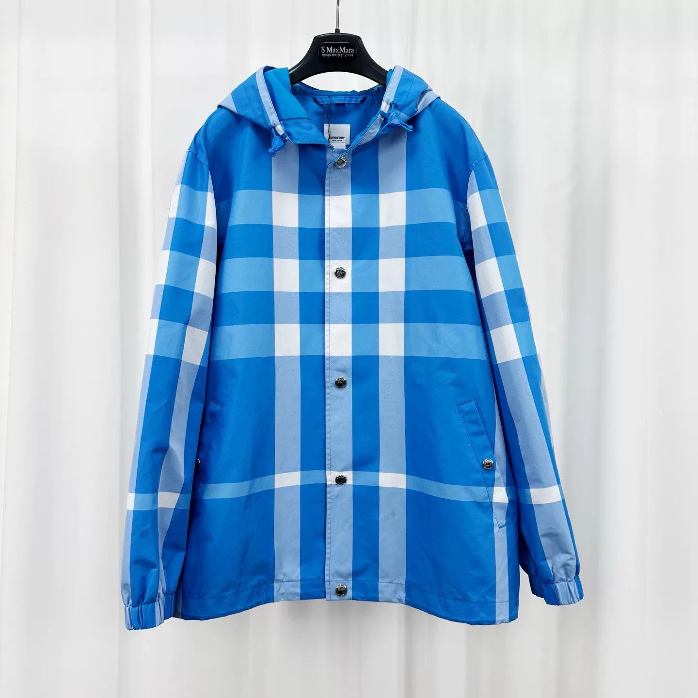 Burberry Burberry Blue Check Hooded Jacket Size L Size US L / EU 52-54 / 3 - 2 Thumbnail