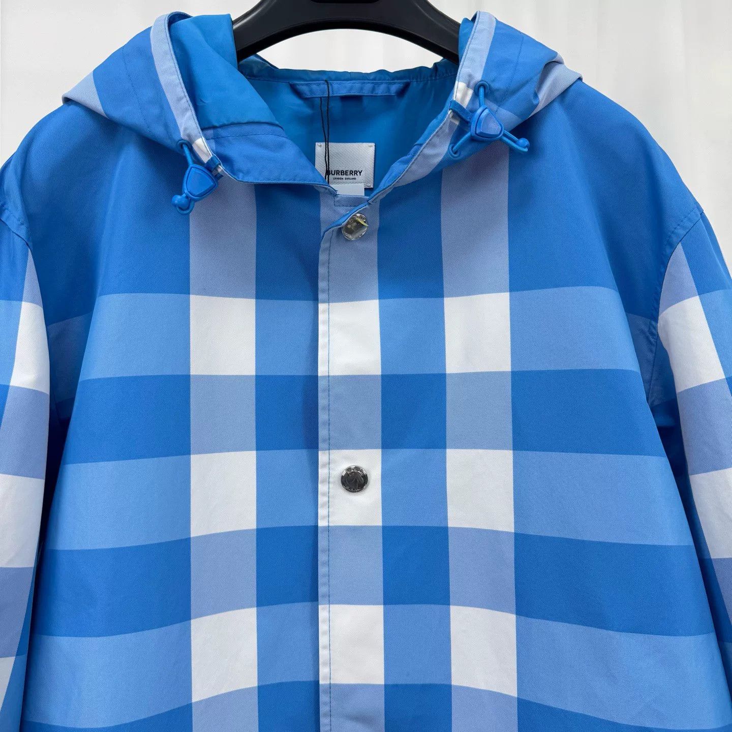 Burberry Burberry Blue Check Hooded Jacket Size L Size US L / EU 52-54 / 3 - 4 Thumbnail