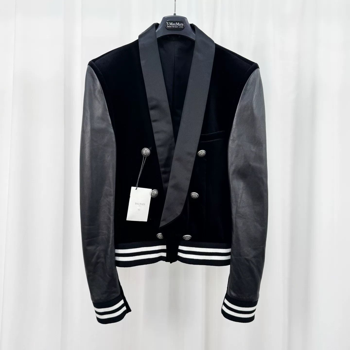 Balmain Balmain Lambskin Sleeve Velvet Jacket Size 52 Size US L / EU 52-54 / 3 - 2 Thumbnail