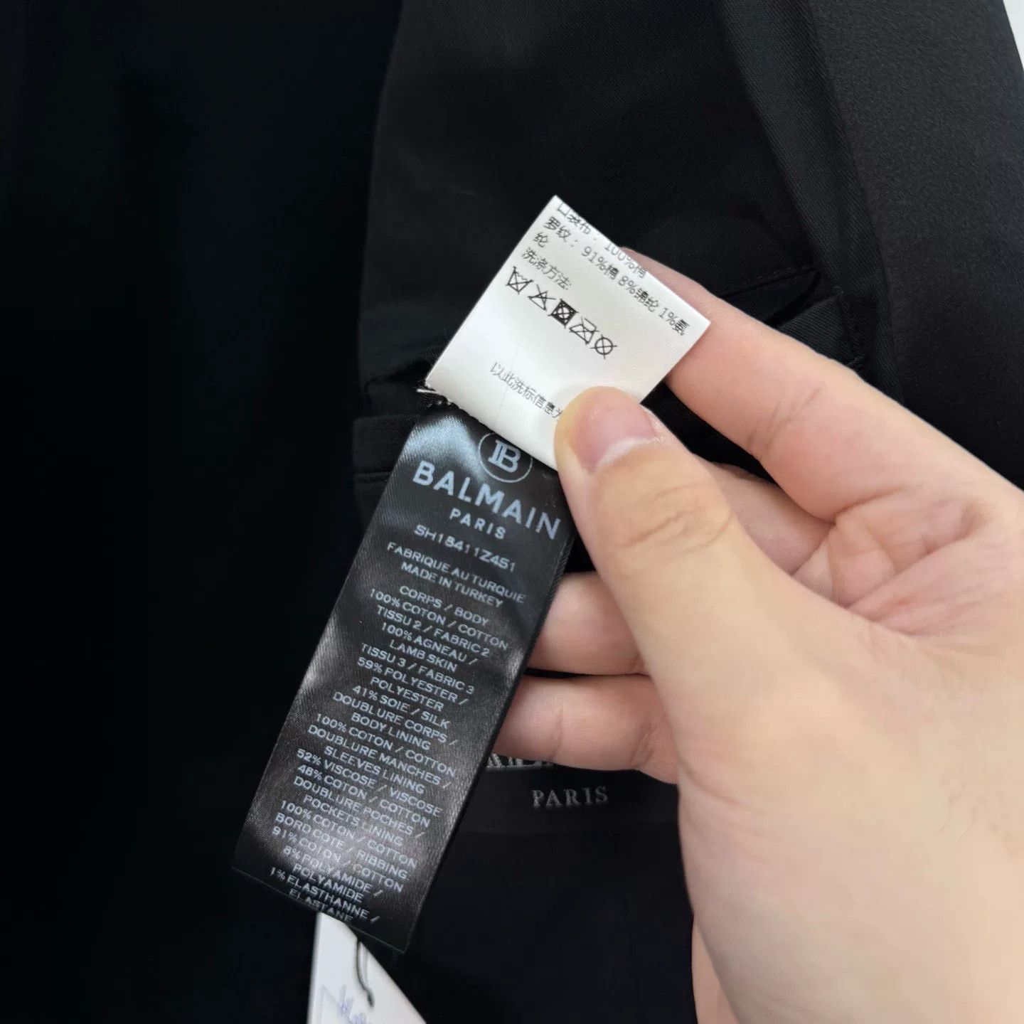 Balmain Balmain Lambskin Sleeve Velvet Jacket Size 52 Size US L / EU 52-54 / 3 - 8 Thumbnail