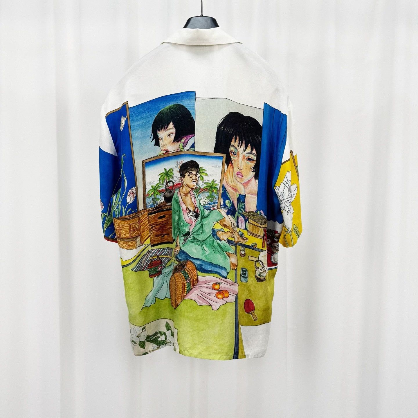 Casablanca Casablanca Portrait Print Silk Short Sleeve Shirt M Size US M / EU 48-50 / 2 - 3 Thumbnail