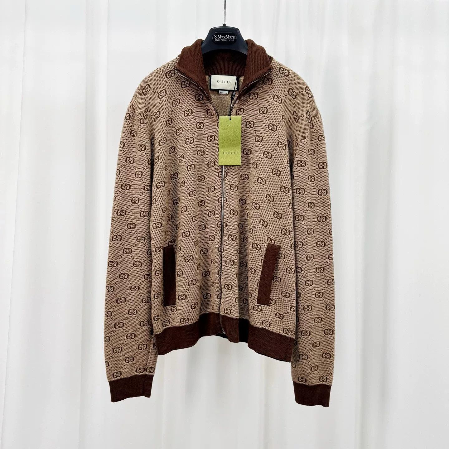 Gucci Gucci GG Monogram Jacquard Knit Zip Jacket Size S Size US S / EU 44-46 / 1 - 2 Thumbnail
