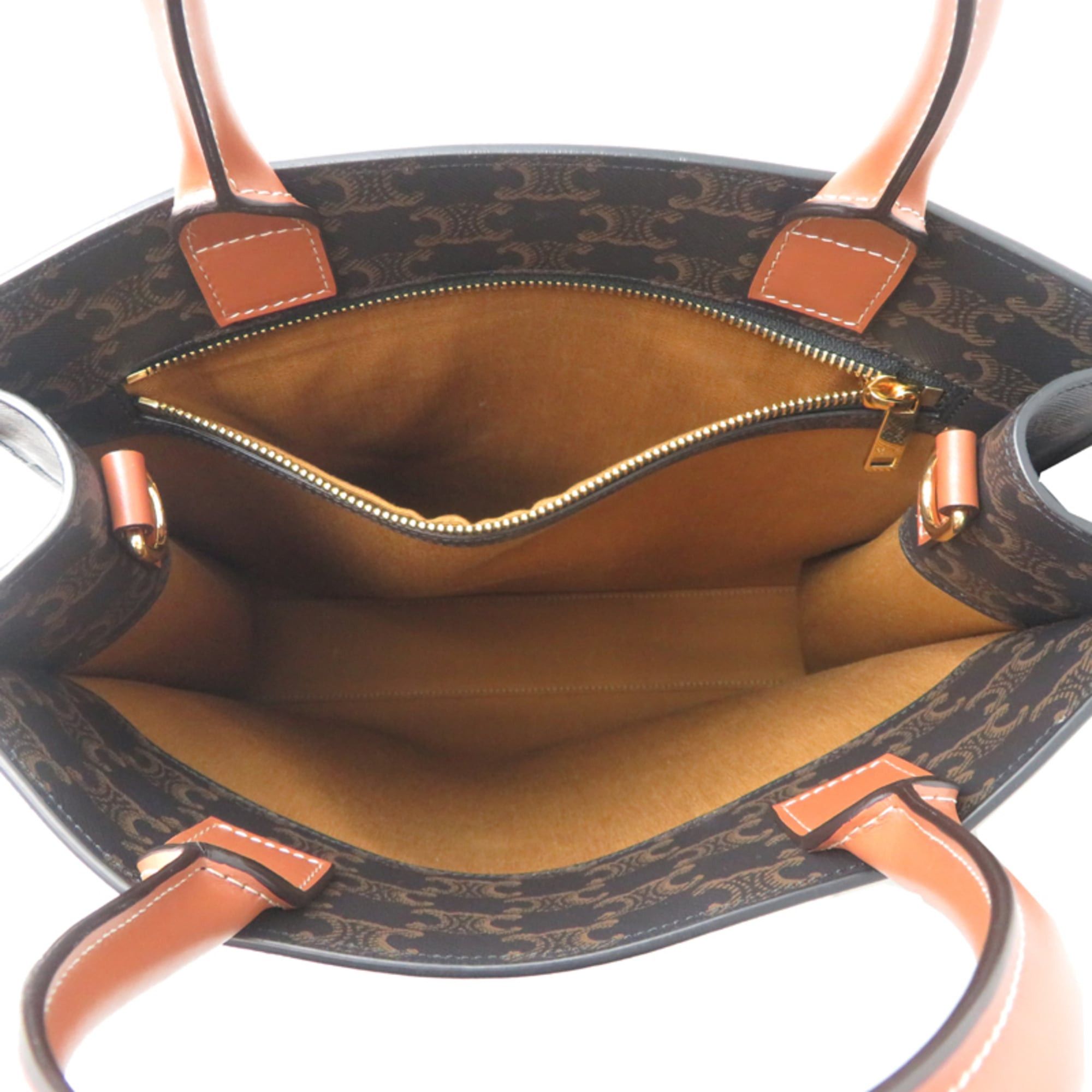 Celine Celine Triomphe Mini Vertical Cabas Women's Handbag, Calfskin, Brown Size ONE SIZE - 6 Thumbnail