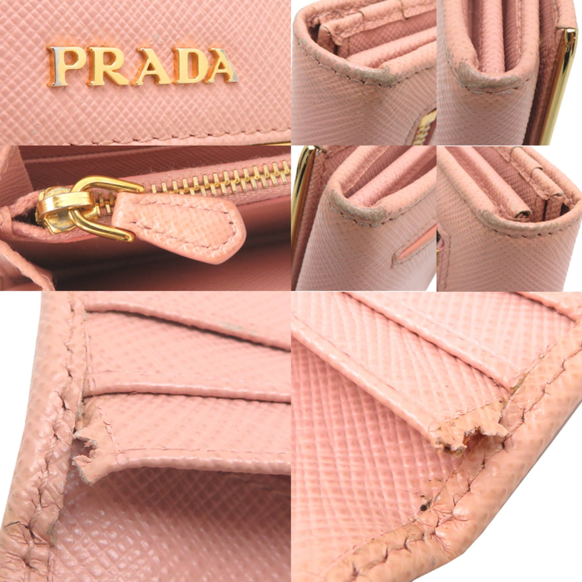 Prada Prada Women's Long Wallet 1MH132 Saffiano Leather Pink Size ONE SIZE - 10 Thumbnail