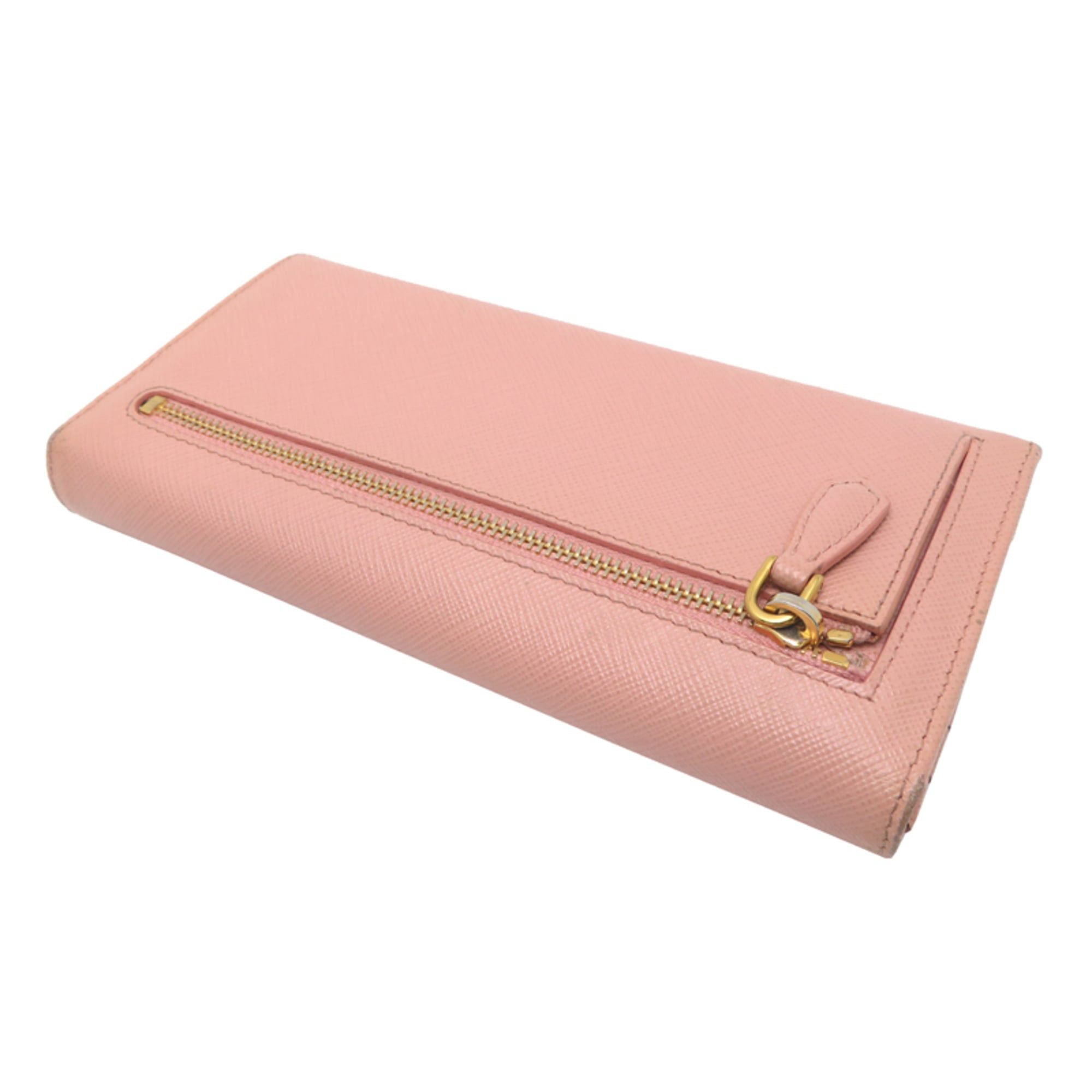 Prada Prada Women's Long Wallet 1MH132 Saffiano Leather Pink Size ONE SIZE - 4 Thumbnail