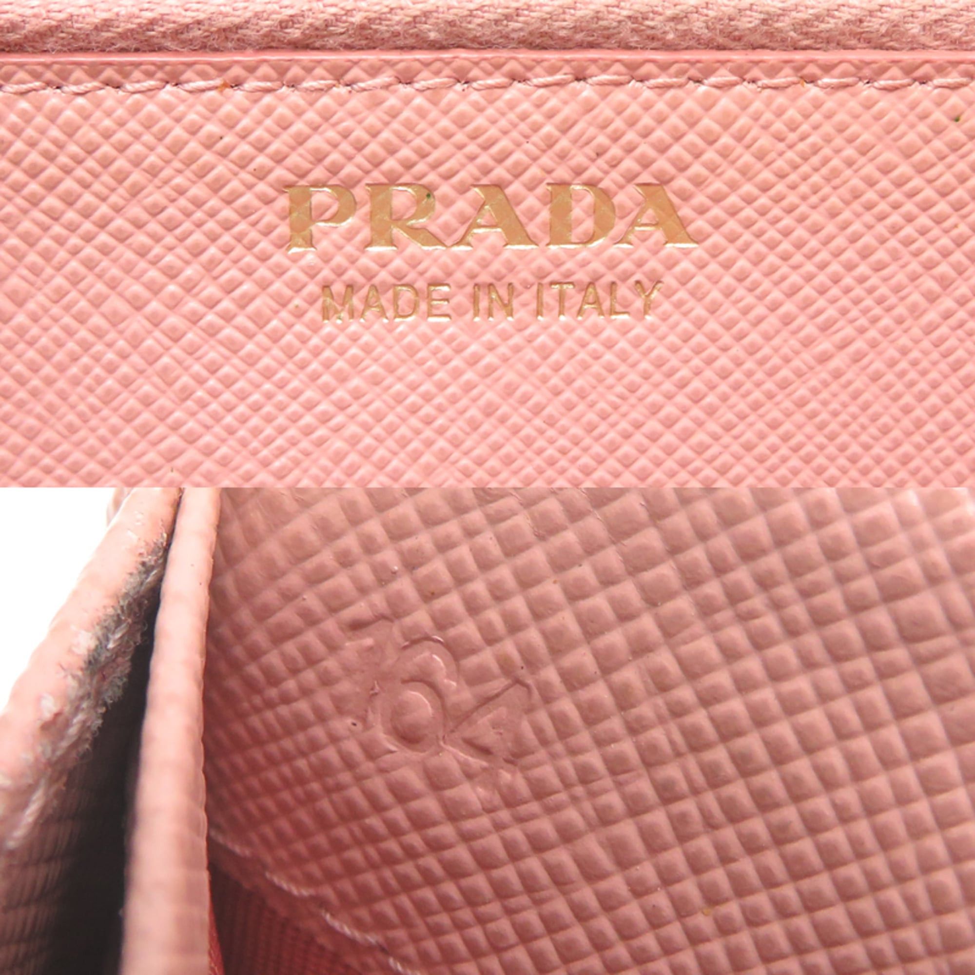 Prada Prada Women's Long Wallet 1MH132 Saffiano Leather Pink Size ONE SIZE - 8 Thumbnail