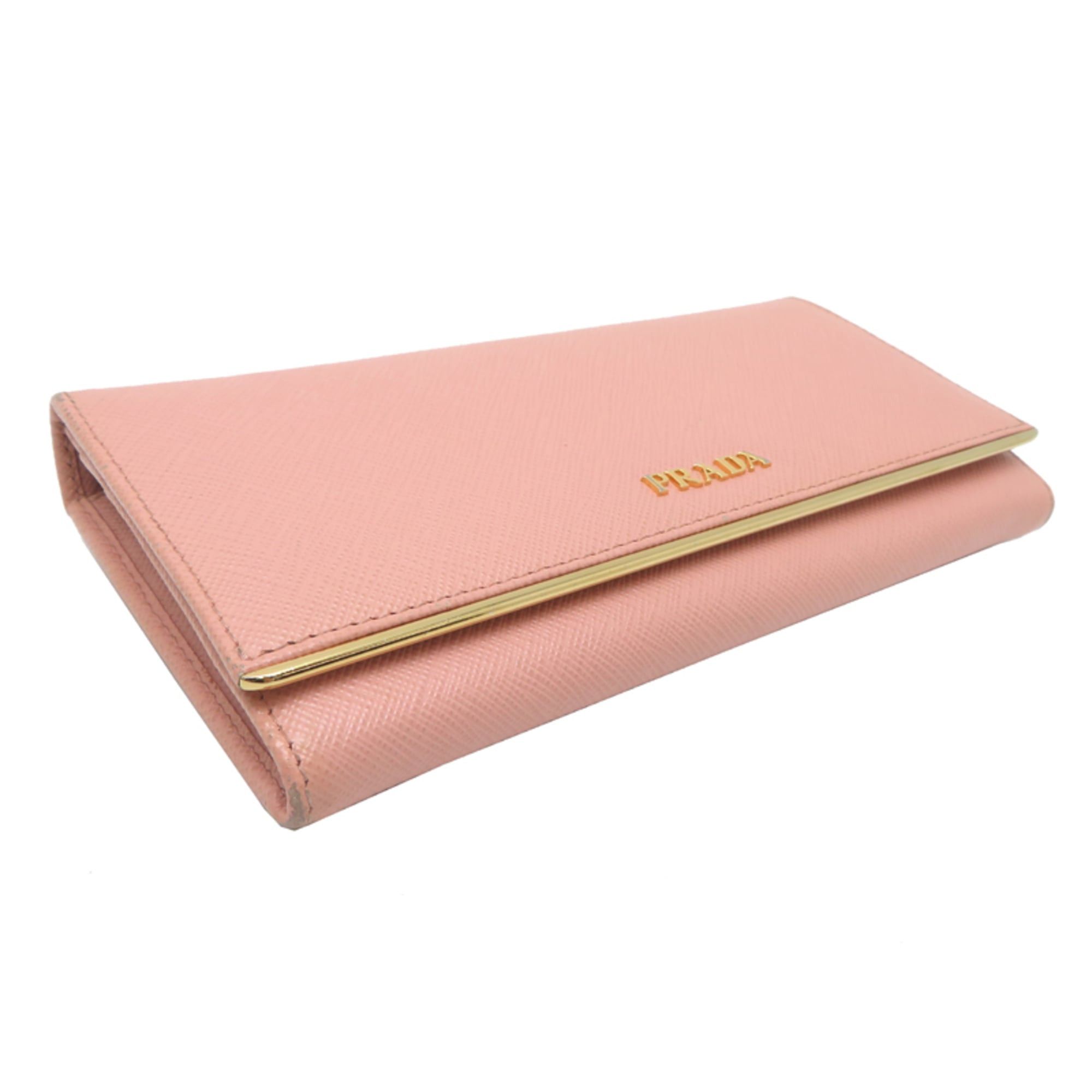Prada Prada Women's Long Wallet 1MH132 Saffiano Leather Pink Size ONE SIZE - 3 Thumbnail
