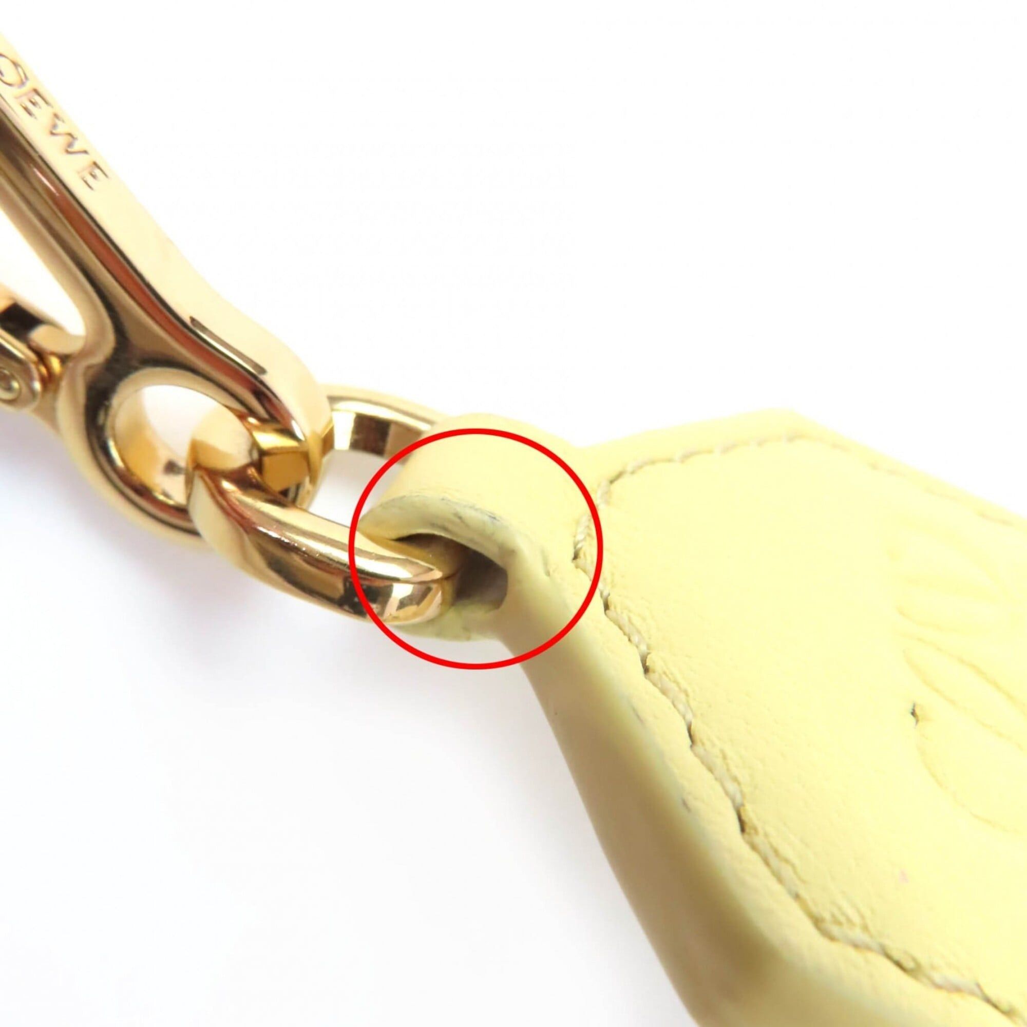 Loewe LOEWE (Loewe) Leather Trim Anagram Logo Shoulder Strap, Yellow, Gold Hardware, Made in Spain, Women's, with Dust Bag Size ONE SIZE - 10 Thumbnail