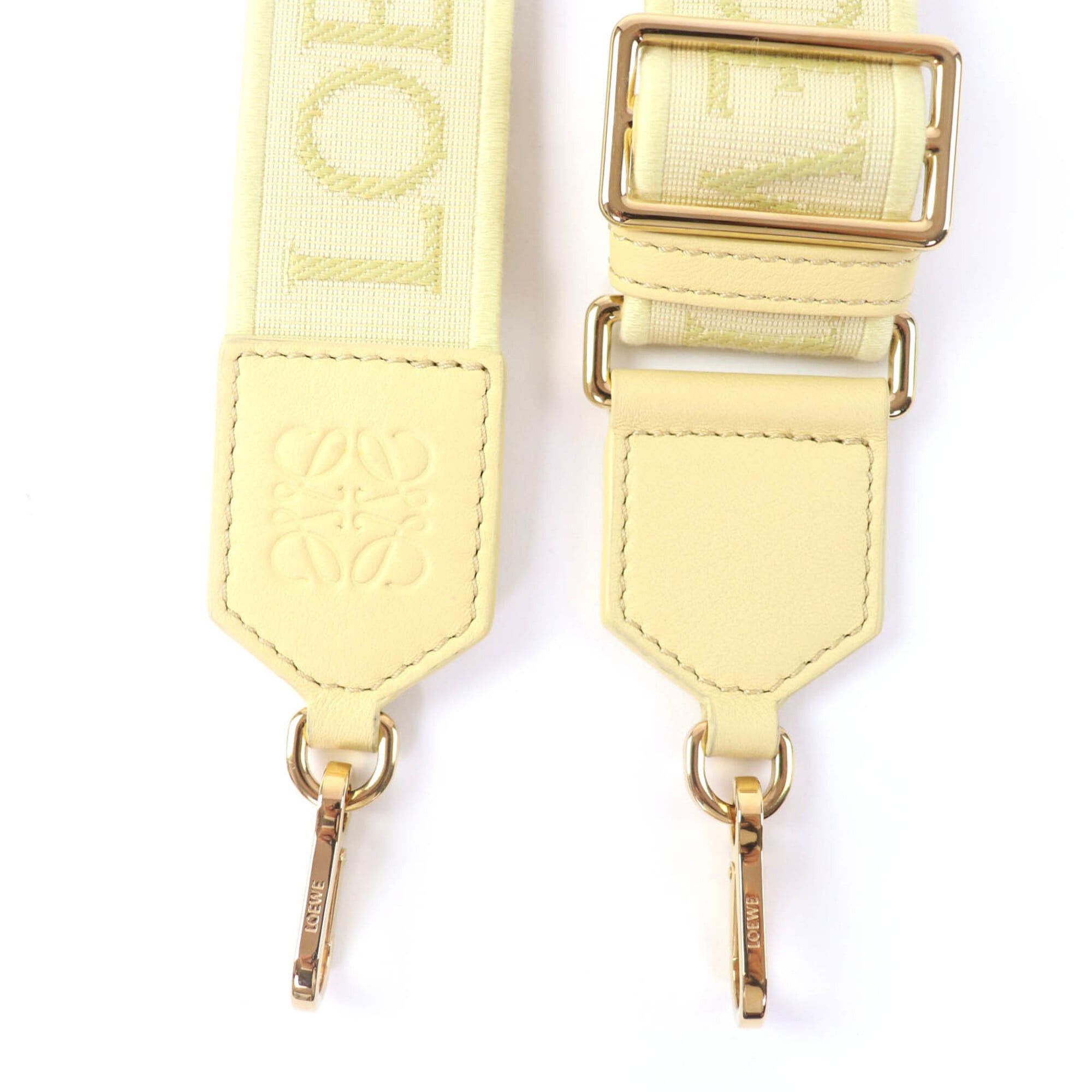 Loewe LOEWE (Loewe) Leather Trim Anagram Logo Shoulder Strap, Yellow, Gold Hardware, Made in Spain, Women's, with Dust Bag Size ONE SIZE - 6 Thumbnail