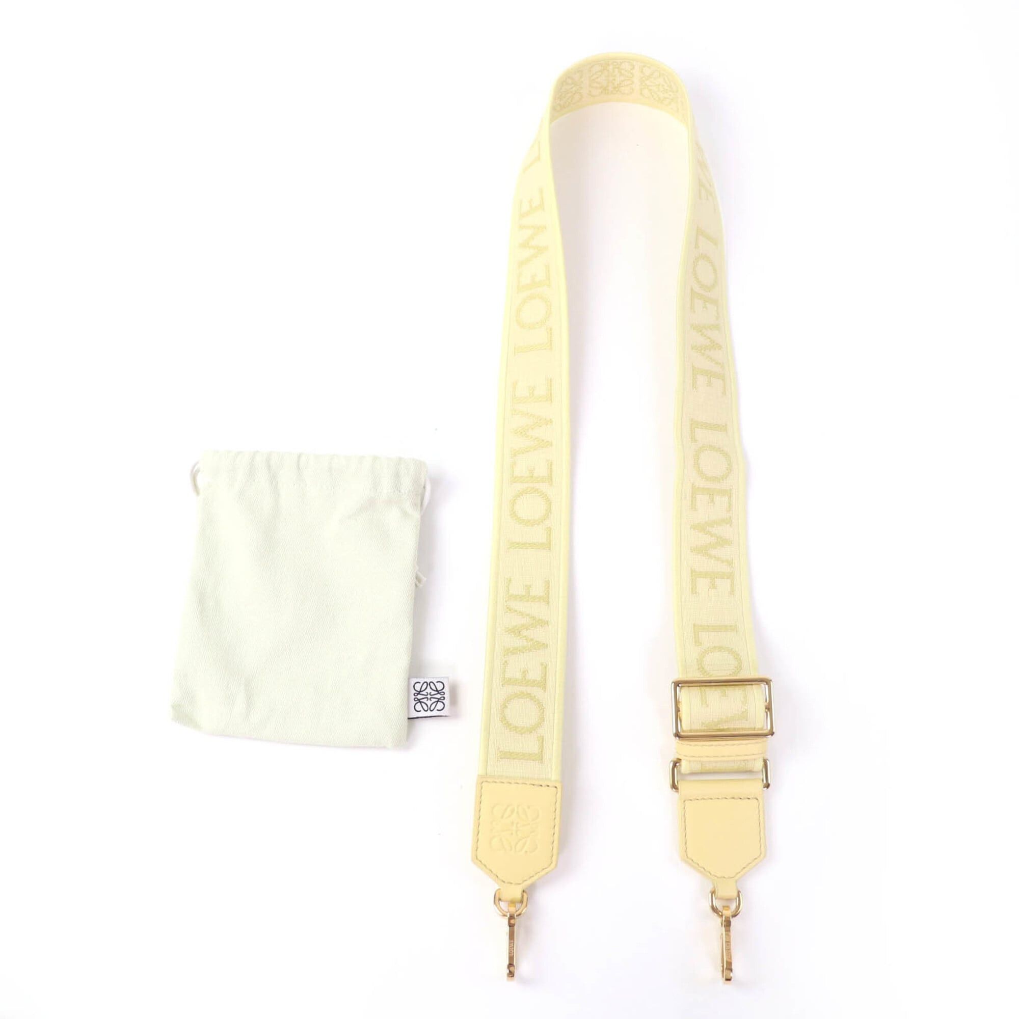 Loewe LOEWE (Loewe) Leather Trim Anagram Logo Shoulder Strap, Yellow, Gold Hardware, Made in Spain, Women's, with Dust Bag Size ONE SIZE - 2 Thumbnail
