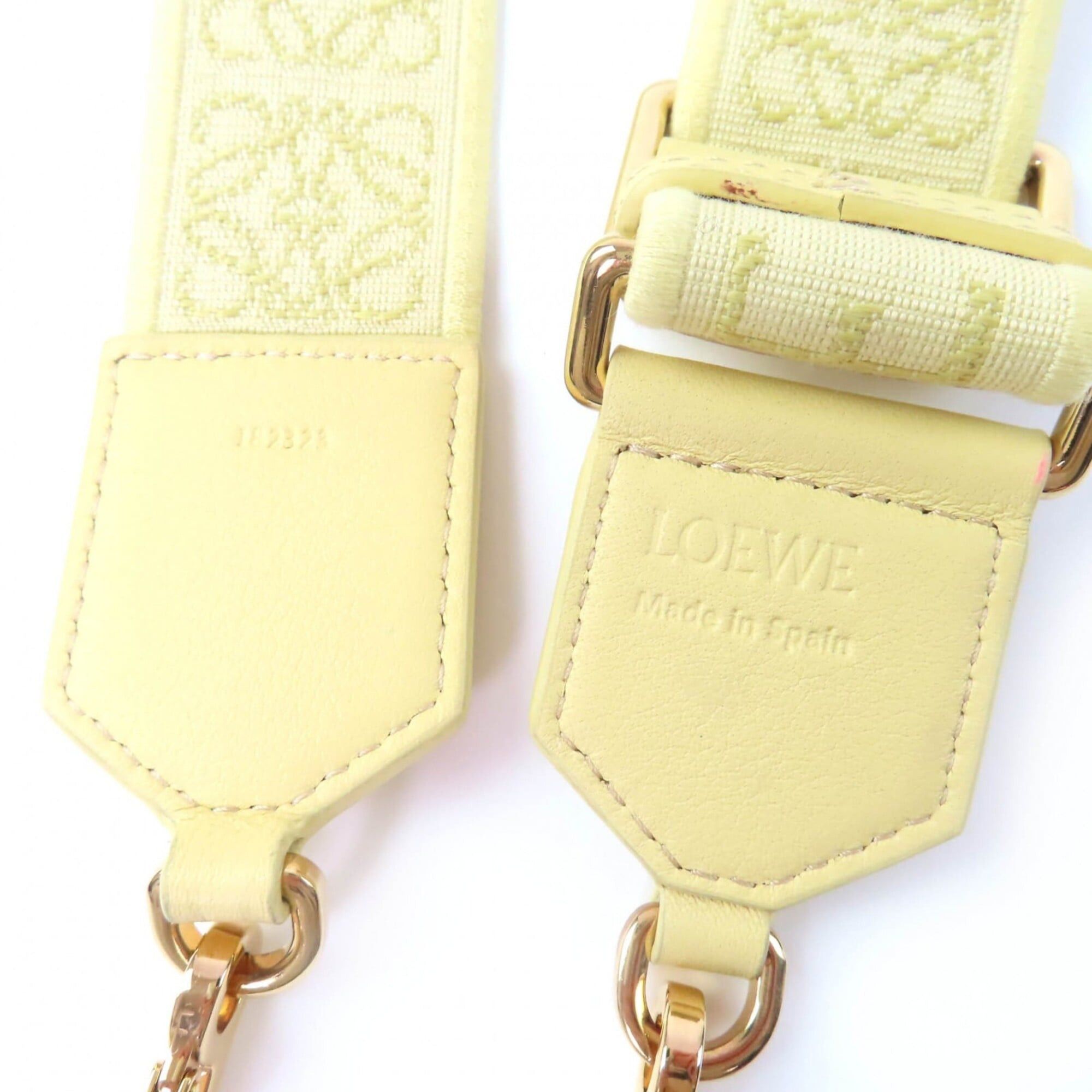 Loewe LOEWE (Loewe) Leather Trim Anagram Logo Shoulder Strap, Yellow, Gold Hardware, Made in Spain, Women's, with Dust Bag Size ONE SIZE - 7 Thumbnail