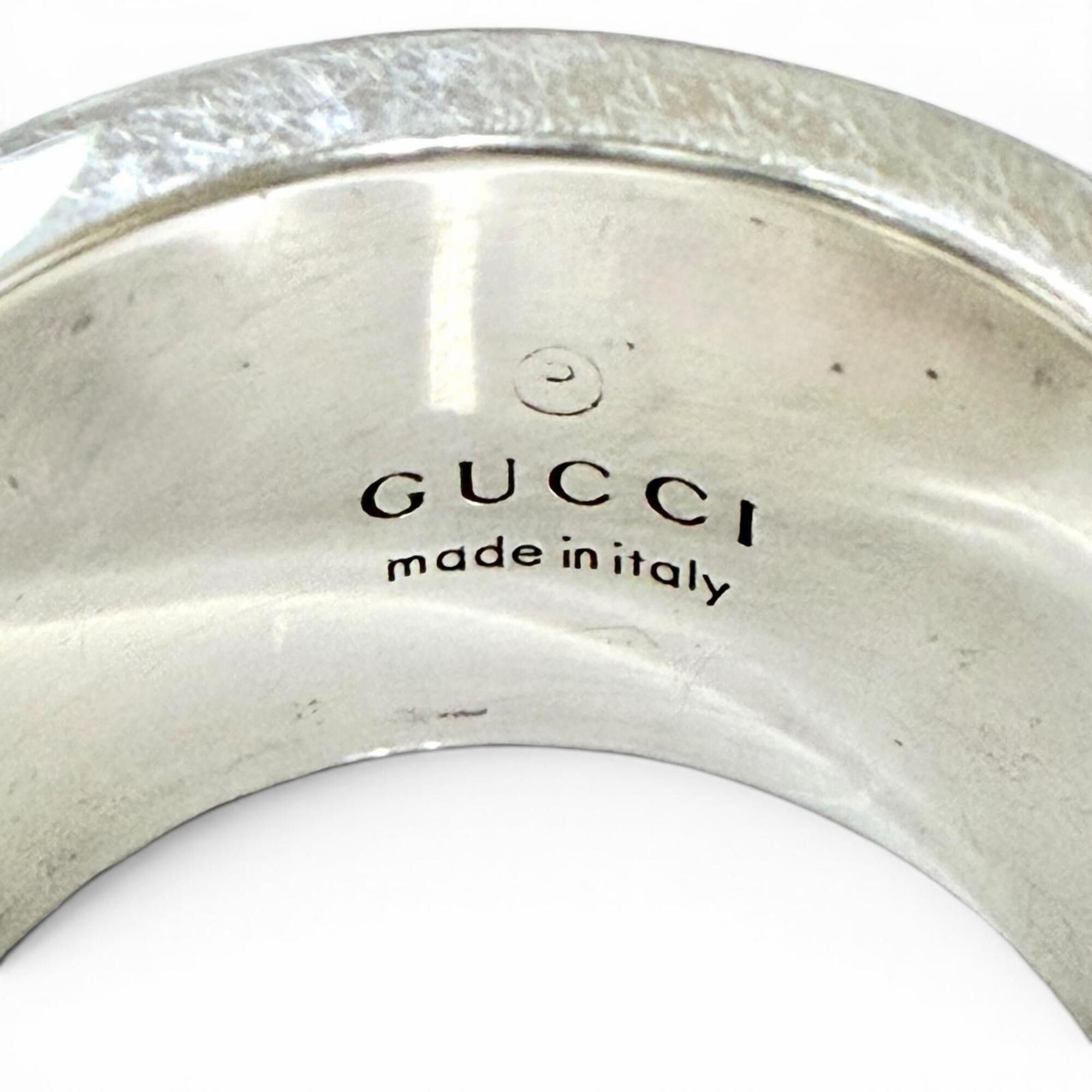 Gucci GUCCI 455318 925 GHOST Wide Ring, Silver, Size 8, Made in Italy, Weight 12.3g, Women's Size ONE SIZE - 6 Thumbnail