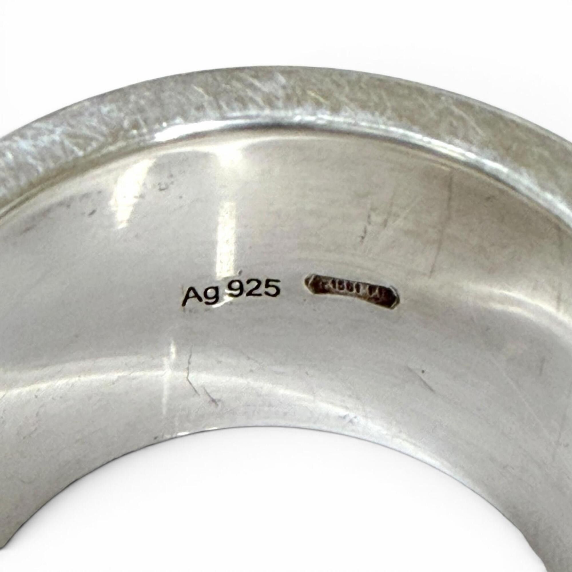Gucci GUCCI 455318 925 GHOST Wide Ring, Silver, Size 8, Made in Italy, Weight 12.3g, Women's Size ONE SIZE - 7 Thumbnail
