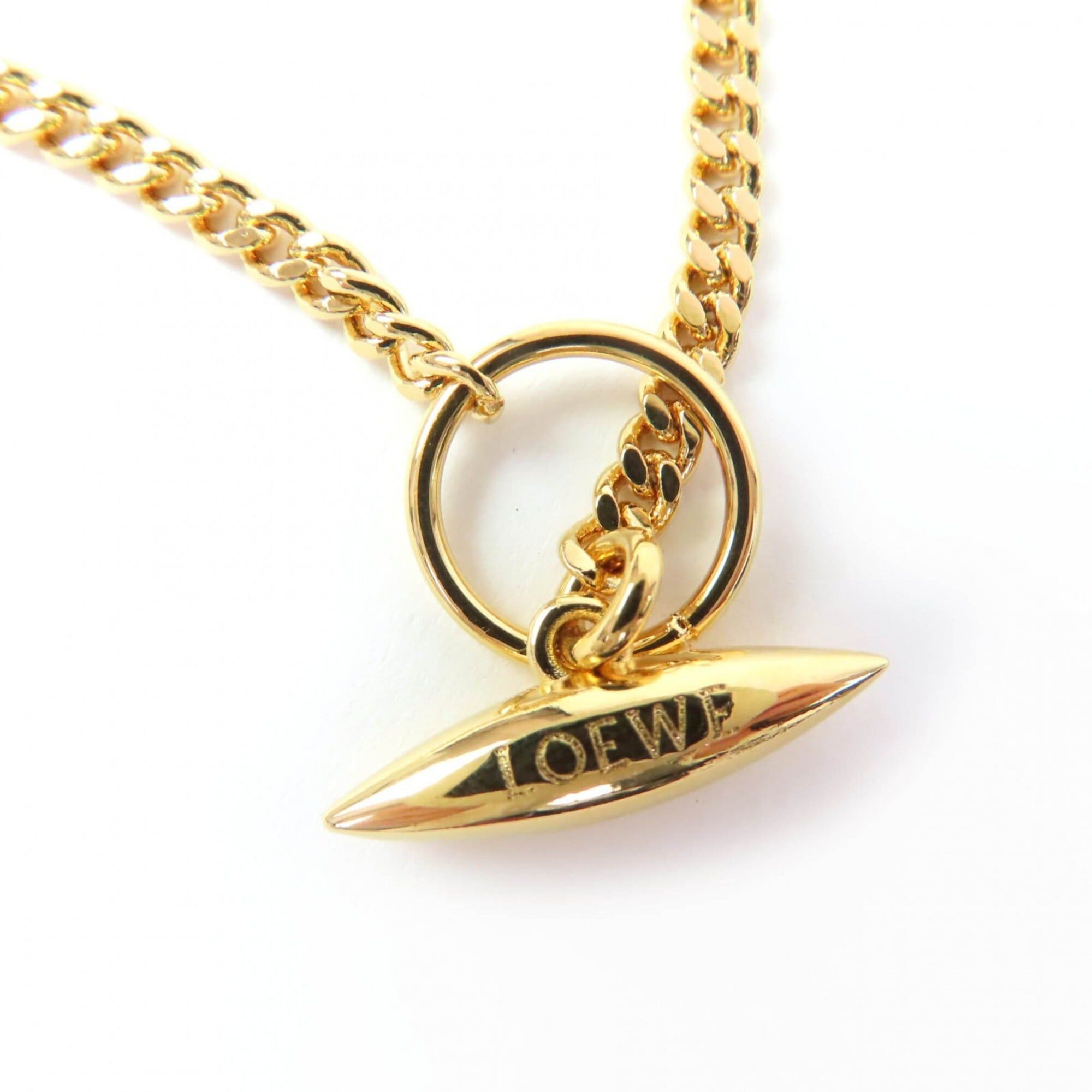 Loewe LOEWE J82124X02 Anagram Cube Chain Necklace Pendant, Gold, Made in Spain, Women's, with Box and Dust Bag. Size ONE SIZE - 6 Thumbnail