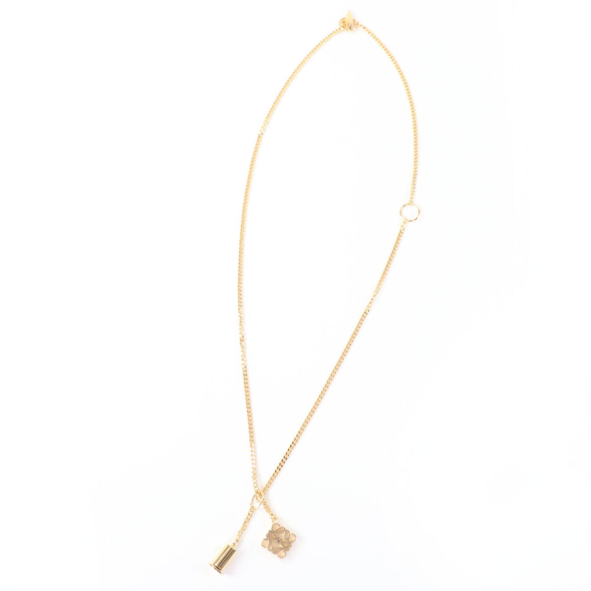 Loewe LOEWE J82124X02 Anagram Cube Chain Necklace Pendant, Gold, Made in Spain, Women's, with Box and Dust Bag. Size ONE SIZE - 3 Thumbnail