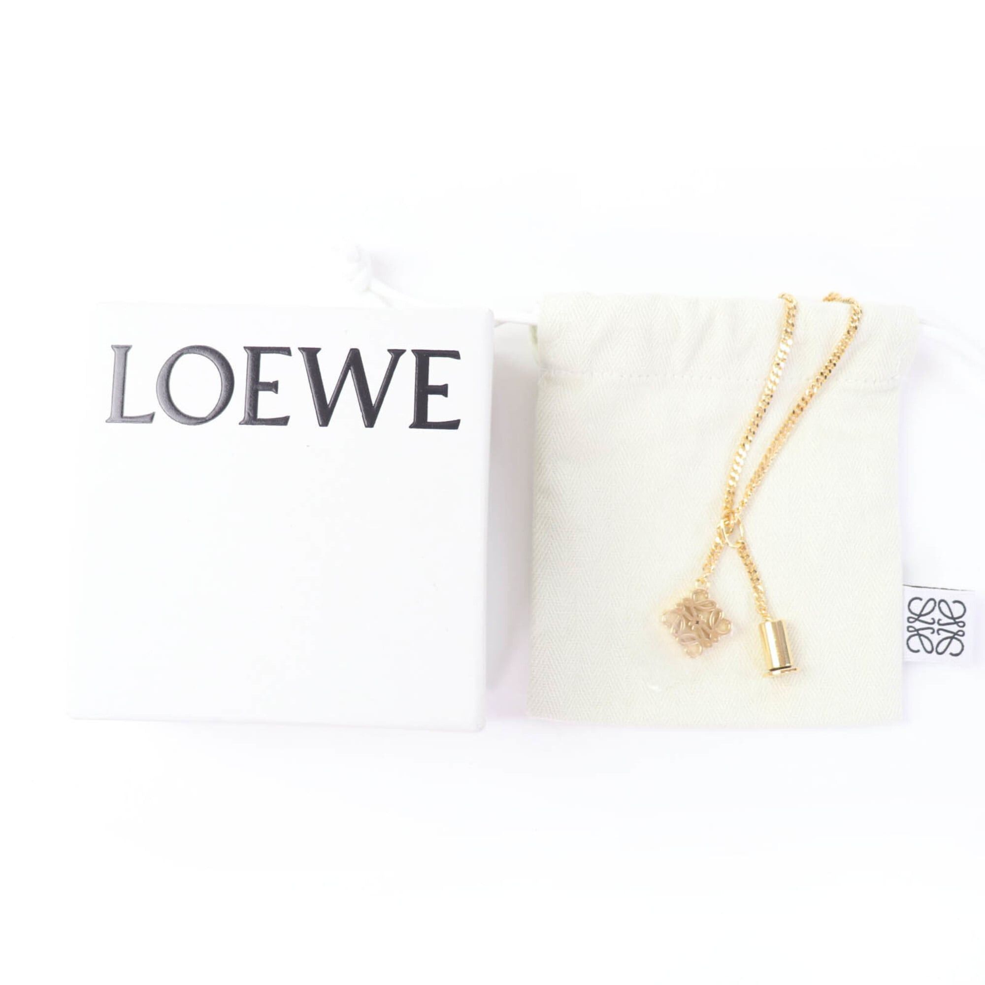 Loewe LOEWE J82124X02 Anagram Cube Chain Necklace Pendant, Gold, Made in Spain, Women's, with Box and Dust Bag. Size ONE SIZE - 2 Thumbnail