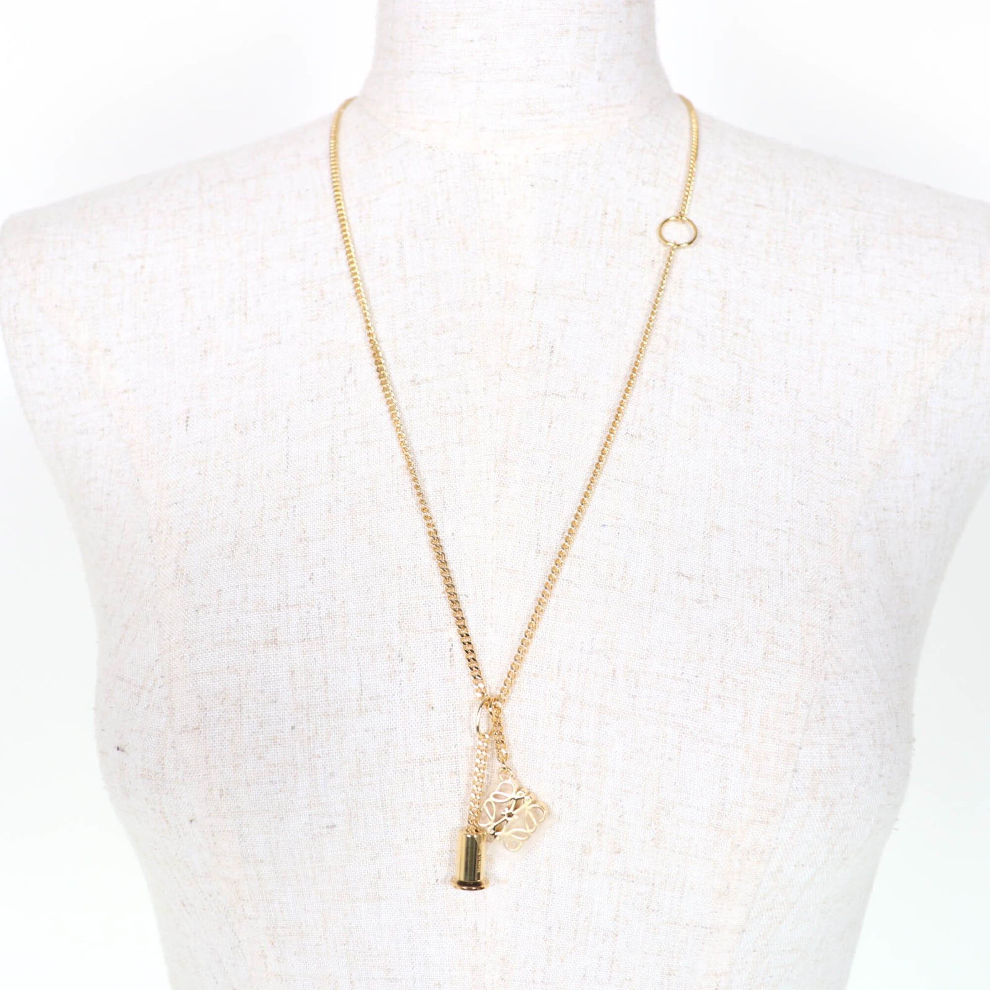 Loewe LOEWE J82124X02 Anagram Cube Chain Necklace Pendant, Gold, Made in Spain, Women's, with Box and Dust Bag. Size ONE SIZE - 4 Thumbnail