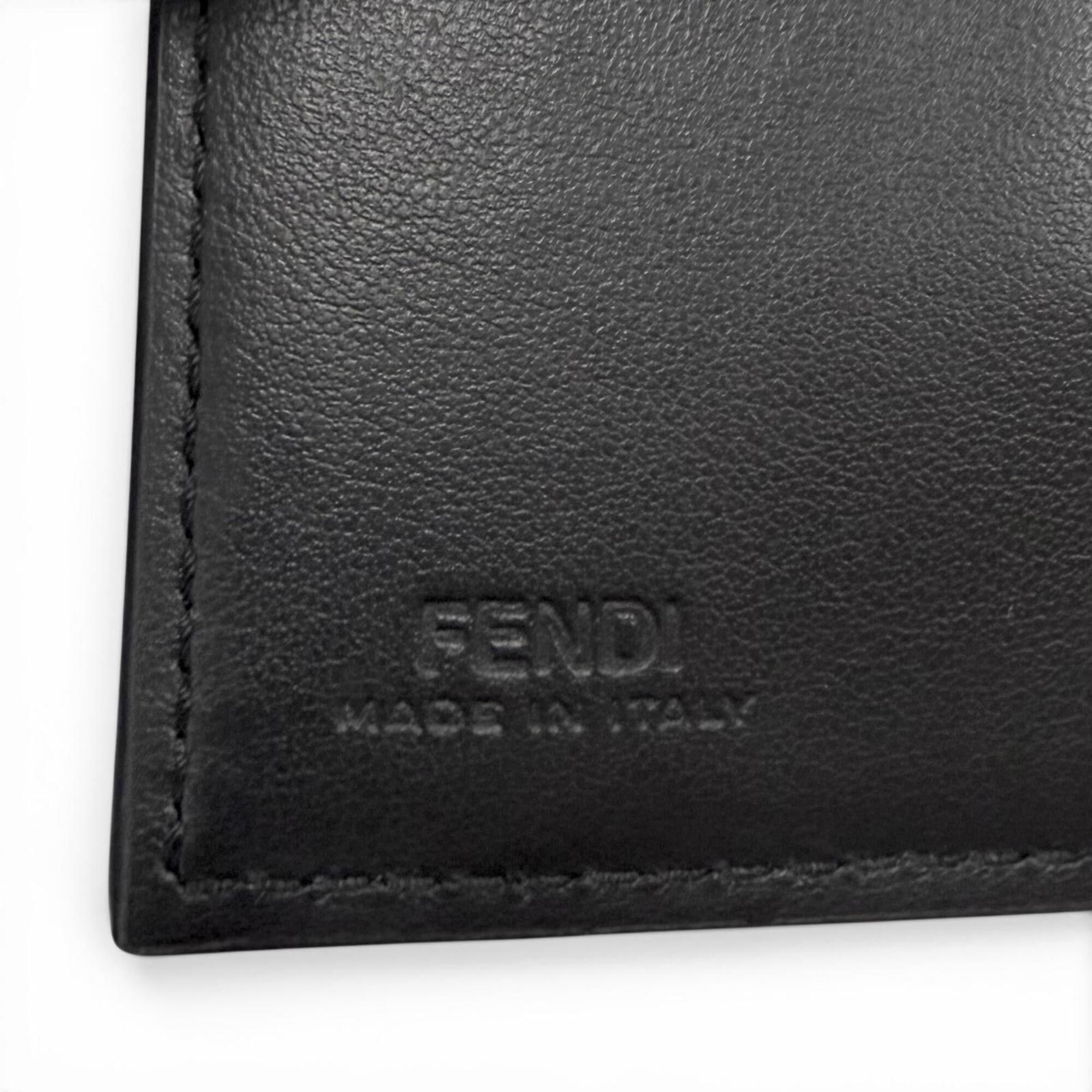 Fendi FENDI Leather Logo Hardware Bi-fold Business Card Holder/Card Case in Black/Gunmetal - Recommended for Men and Women ◎ Size ONE SIZE - 6 Thumbnail