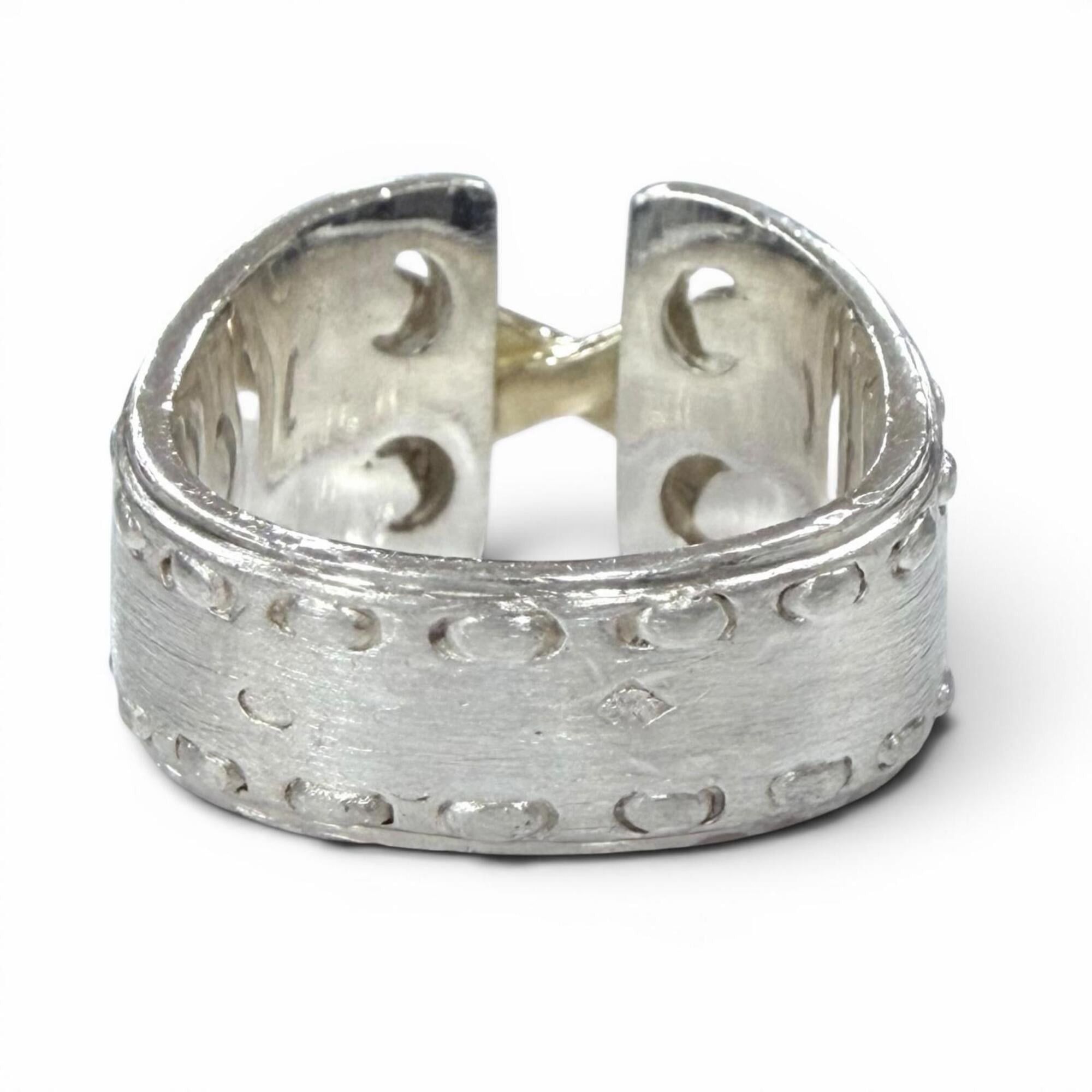 Hermes HERMES Vintage Mexico Ring, 925 Sterling Silver and Gold Combination, Silver/Gold, Size 50, Weight 6.8g, Women's. Size ONE SIZE - 3 Thumbnail