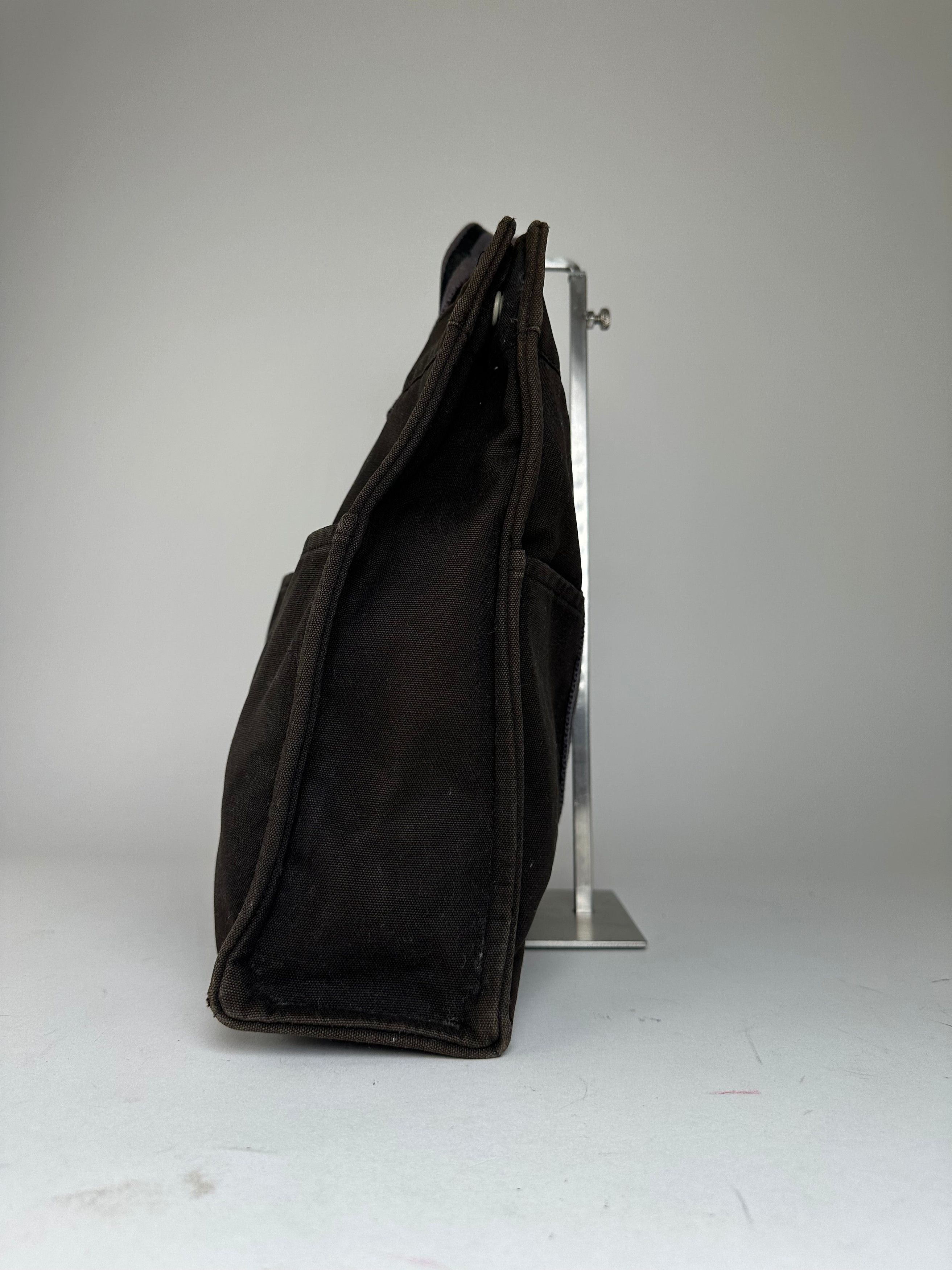 Other Vintage Hermes Fourre Tout Canvas Tote Bag Black Grey Size ONE SIZE - 4 Thumbnail
