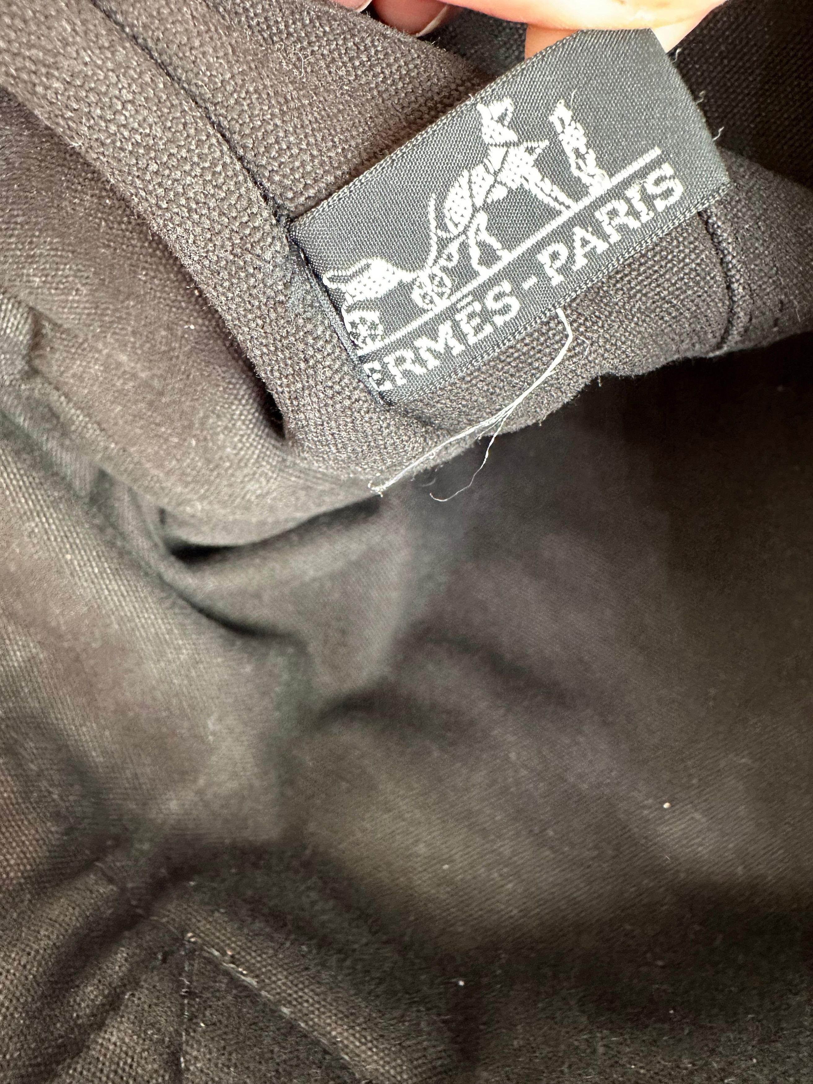 Other Vintage Hermes Fourre Tout Canvas Tote Bag Black Grey Size ONE SIZE - 9 Thumbnail