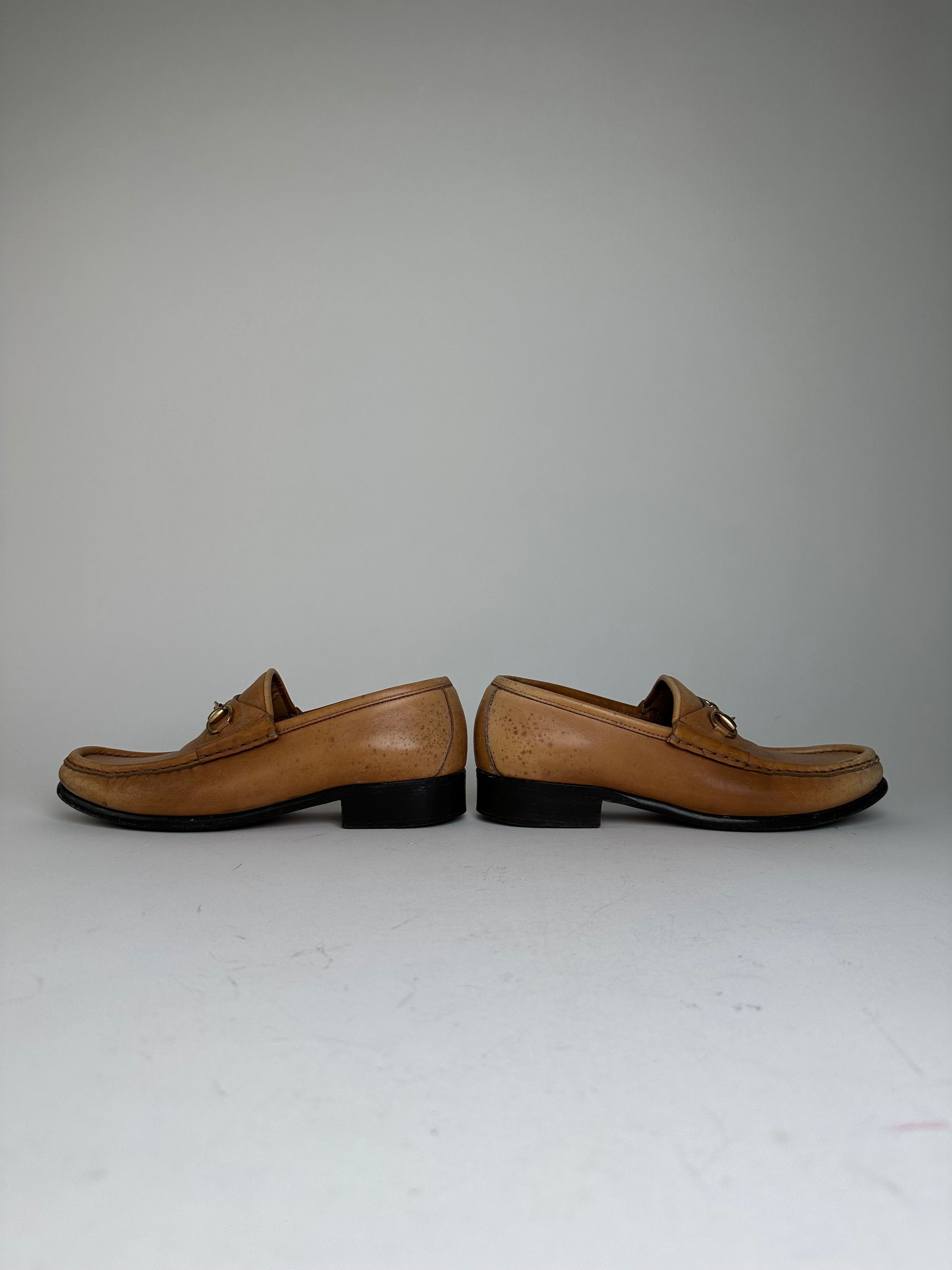 Gucci Vintage Horsebit Leather Loafers Tan EU37,5 Size US 6.5 / IT 36.5 - 6 Thumbnail
