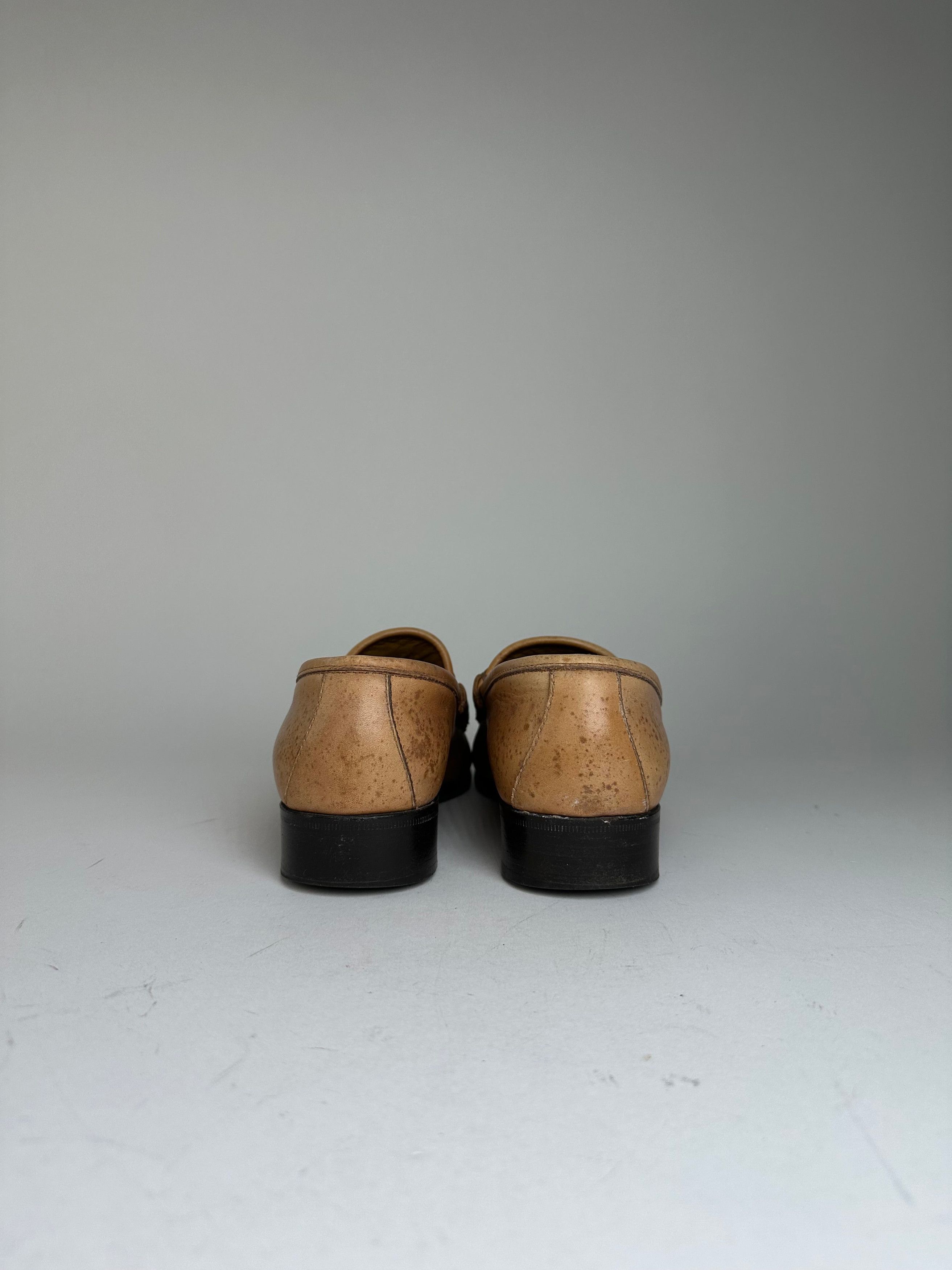 Gucci Vintage Horsebit Leather Loafers Tan EU37,5 Size US 6.5 / IT 36.5 - 5 Thumbnail