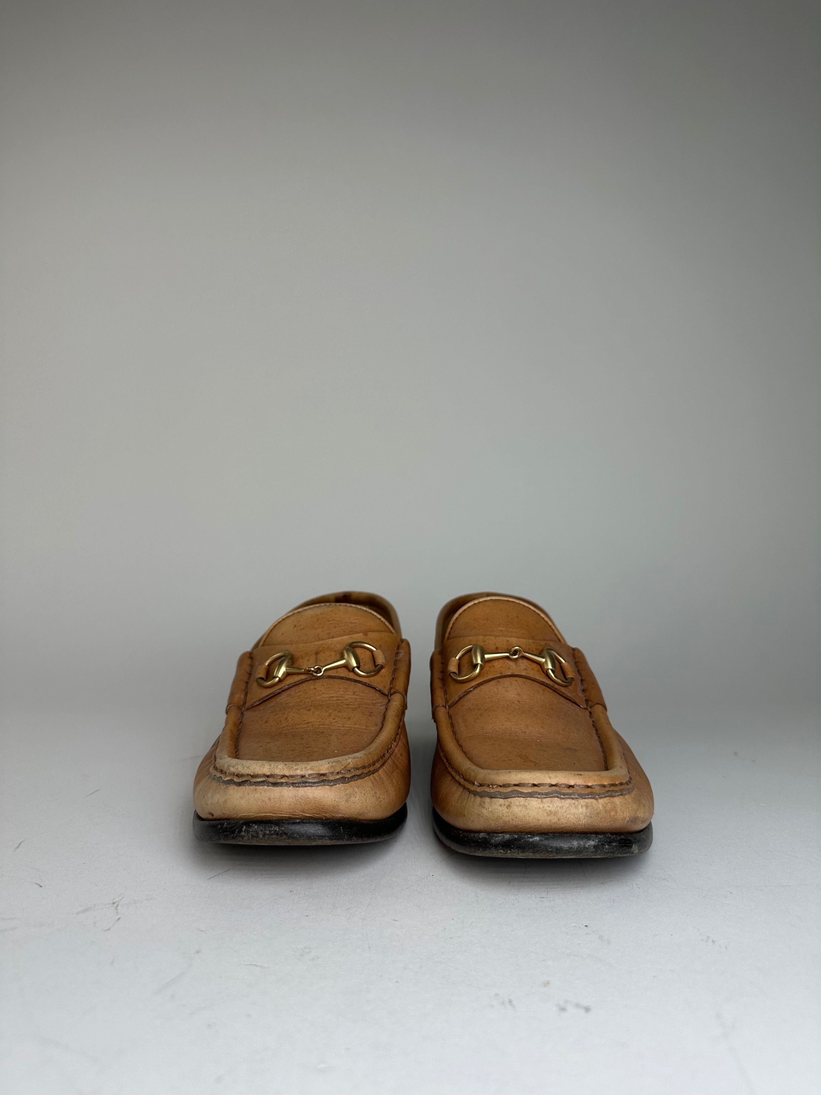 Gucci Vintage Horsebit Leather Loafers Tan EU37,5 Size US 6.5 / IT 36.5 - 4 Thumbnail