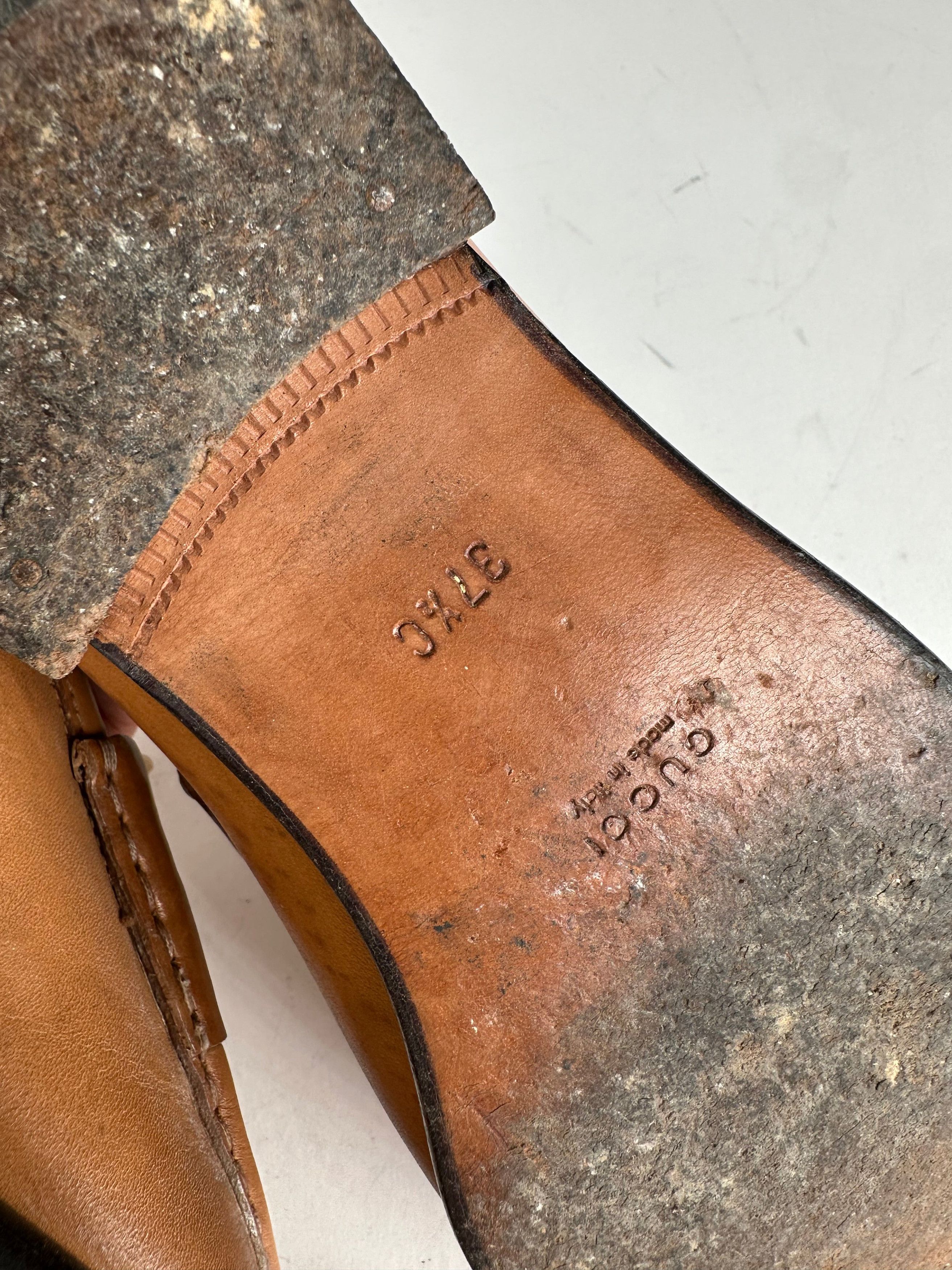 Gucci Vintage Horsebit Leather Loafers Tan EU37,5 Size US 6.5 / IT 36.5 - 11 Thumbnail