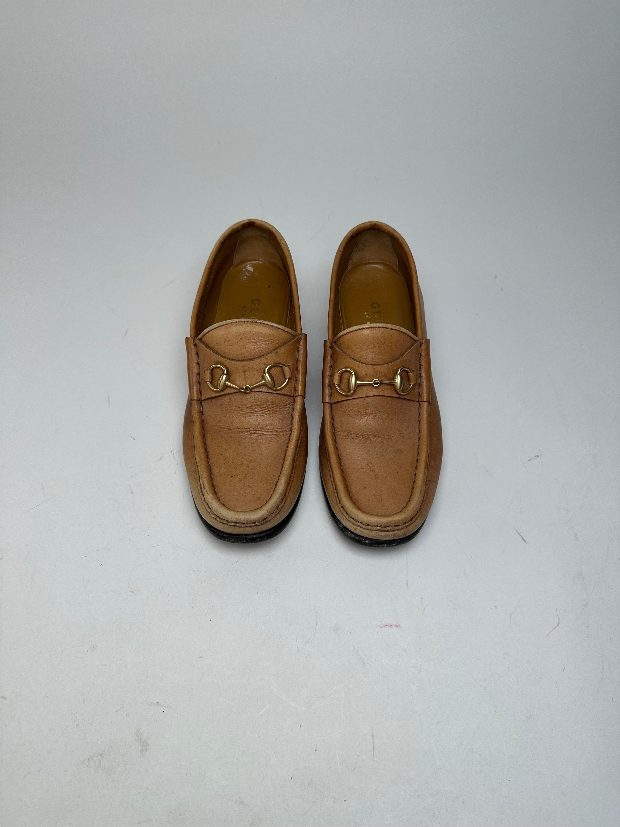 Gucci Vintage Horsebit Leather Loafers Tan EU37,5 Size US 6.5 / IT 36.5 - 2 Thumbnail