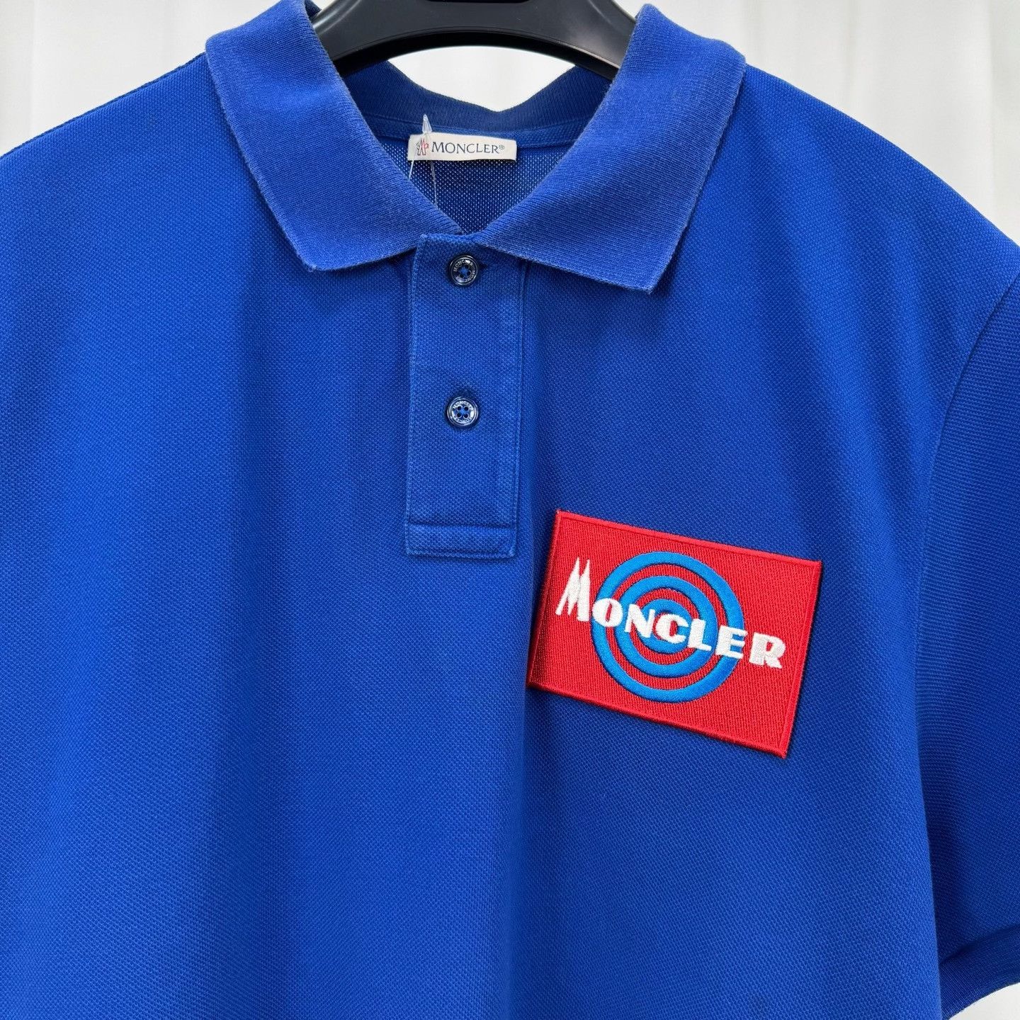 Moncler Moncler Logo Patch Blue Polo Shirt L Size US L / EU 52-54 / 3 - 4 Thumbnail