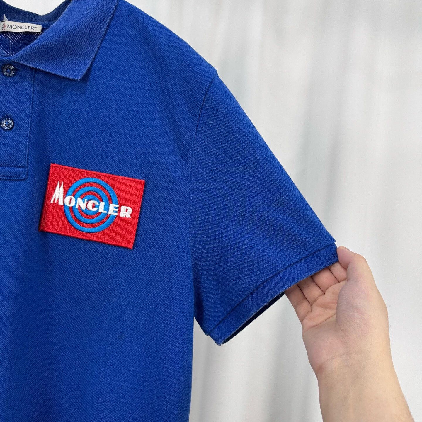 Moncler Moncler Logo Patch Blue Polo Shirt L Size US L / EU 52-54 / 3 - 5 Thumbnail